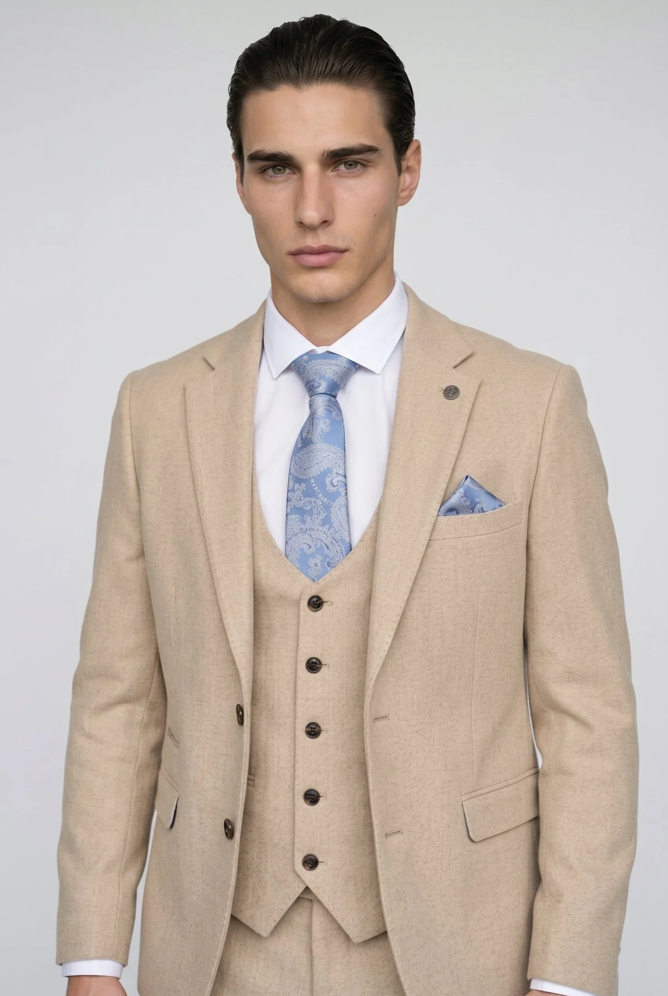 Archie - Stone Tweed Three Piece Suit - Image 11