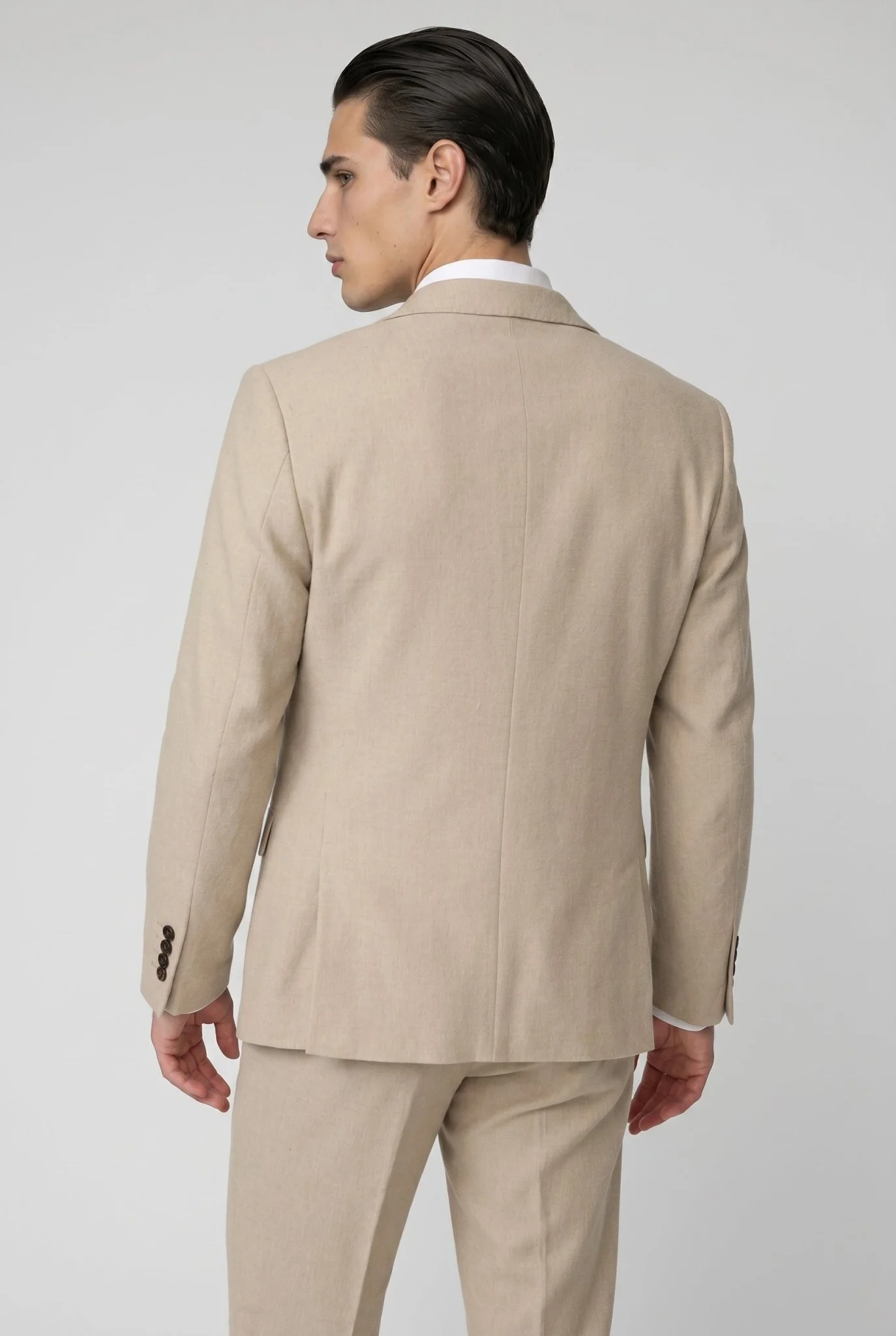 Archie - Stone Tweed Three Piece Suit - Image 4