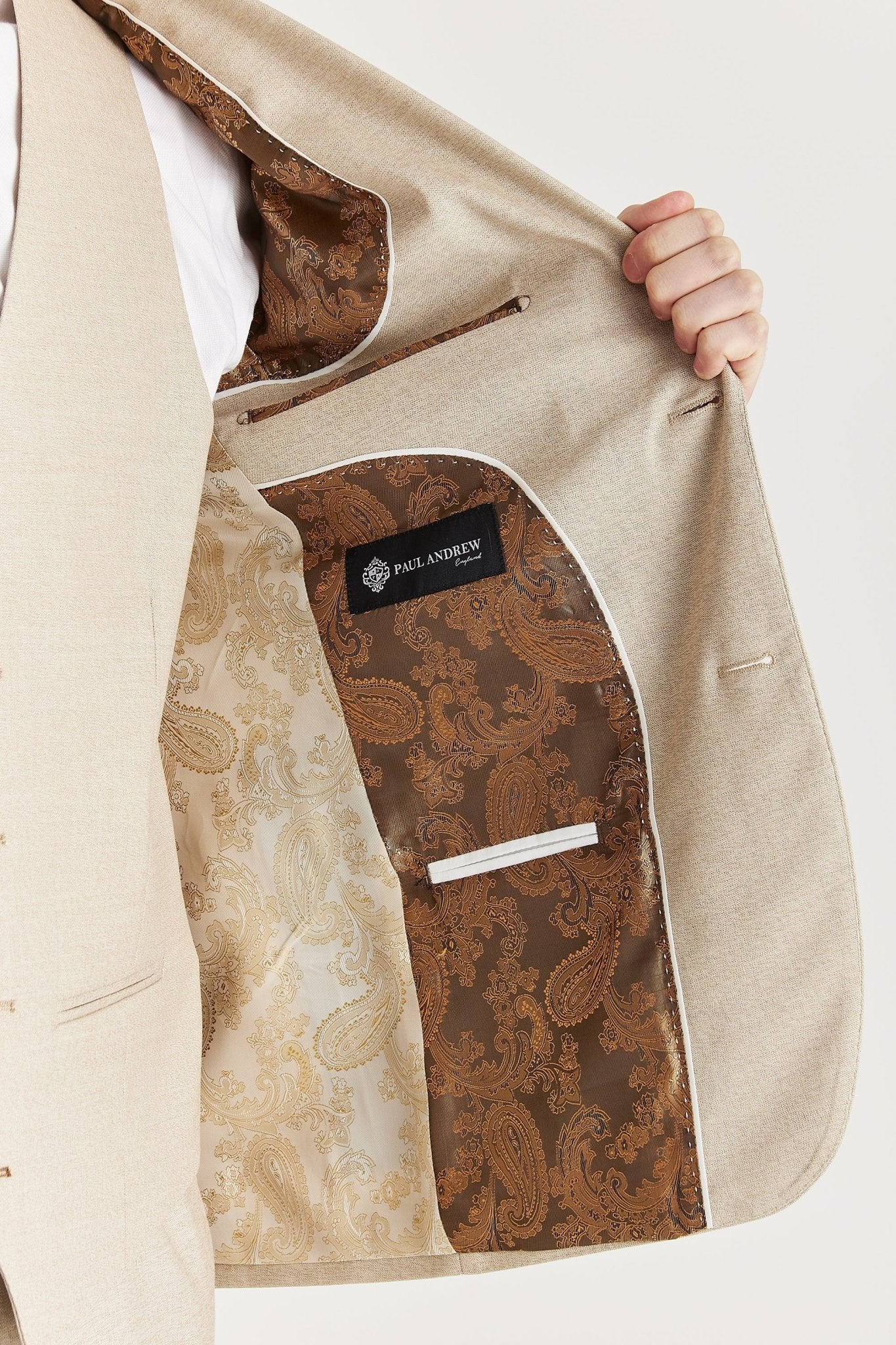 Belmont Beige Men's Three Piece Suit - Image 3