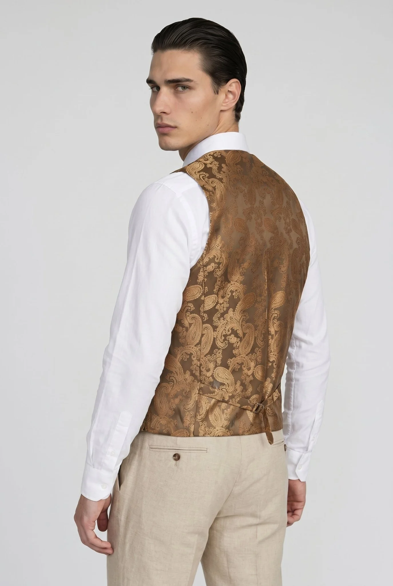 Belmont Beige Men's Three Piece Suit - Image 6