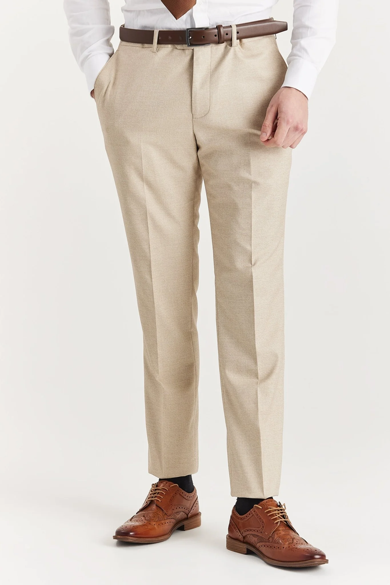 Belmont Beige Men's Three Piece Suit - Image 7