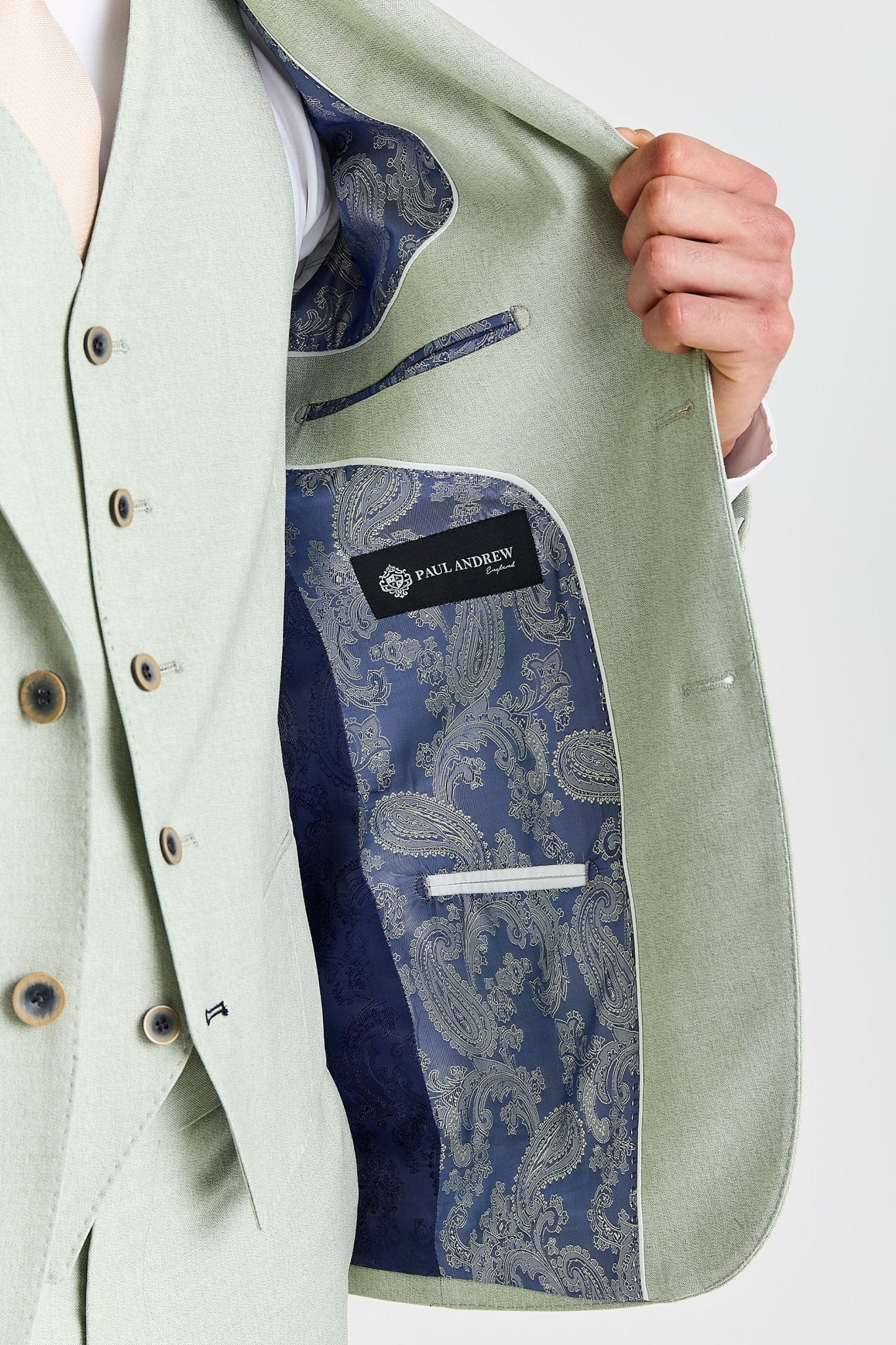 Belmont Sage Men's Three Piece Suit - Image 4