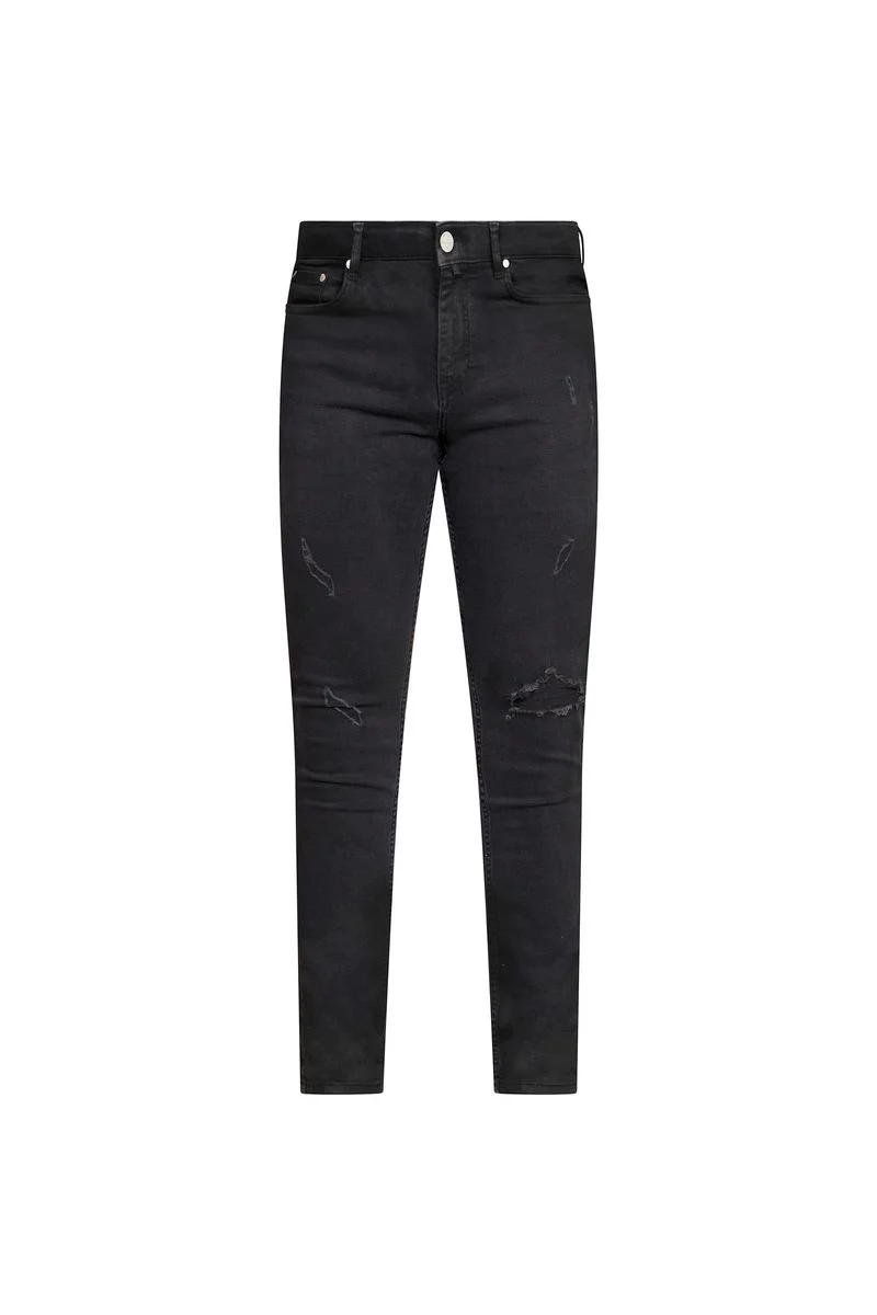 Black Distressed Slim Jeans