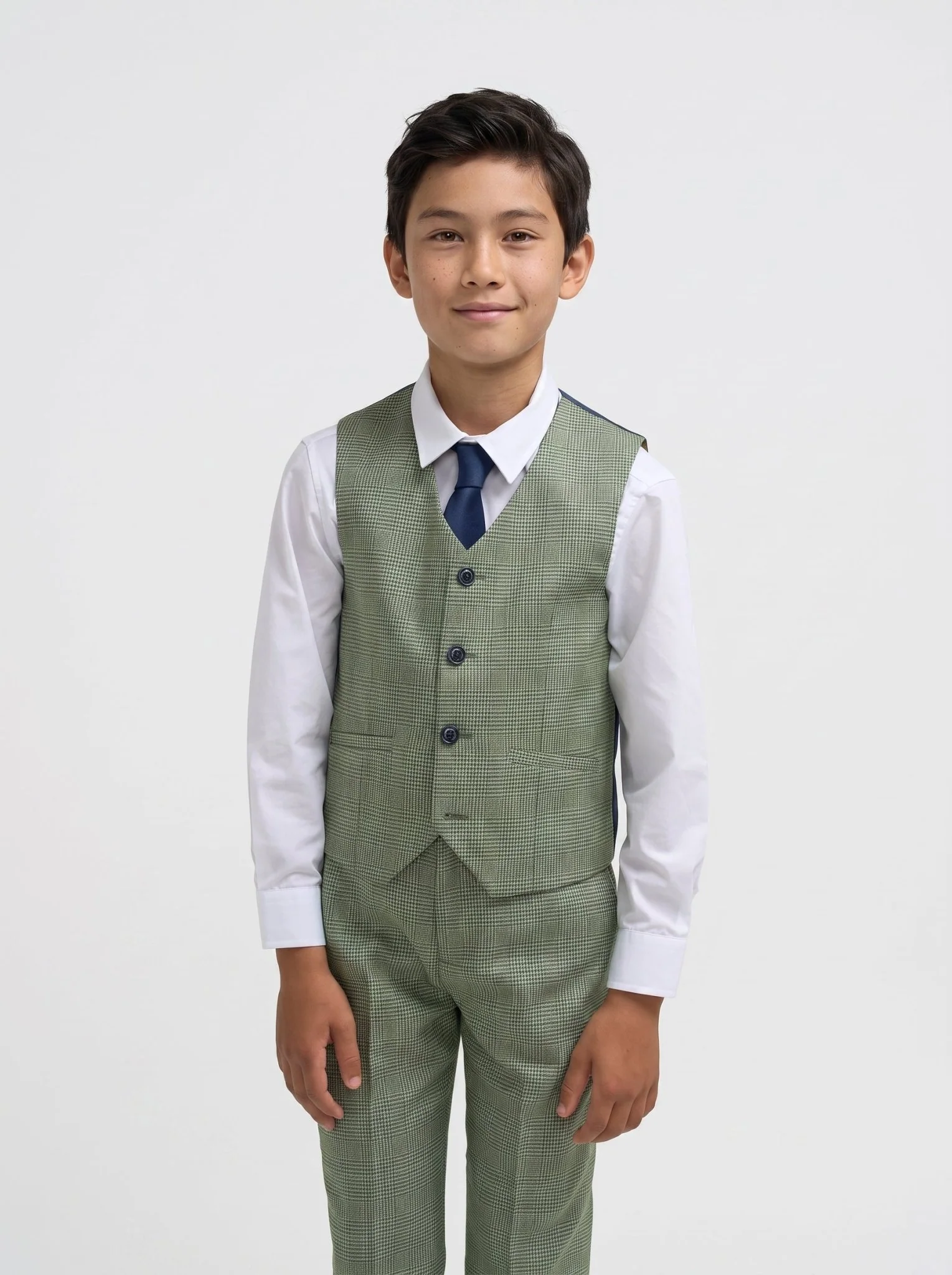 Boys Caridi Sage Three Piece Suit - Image 2