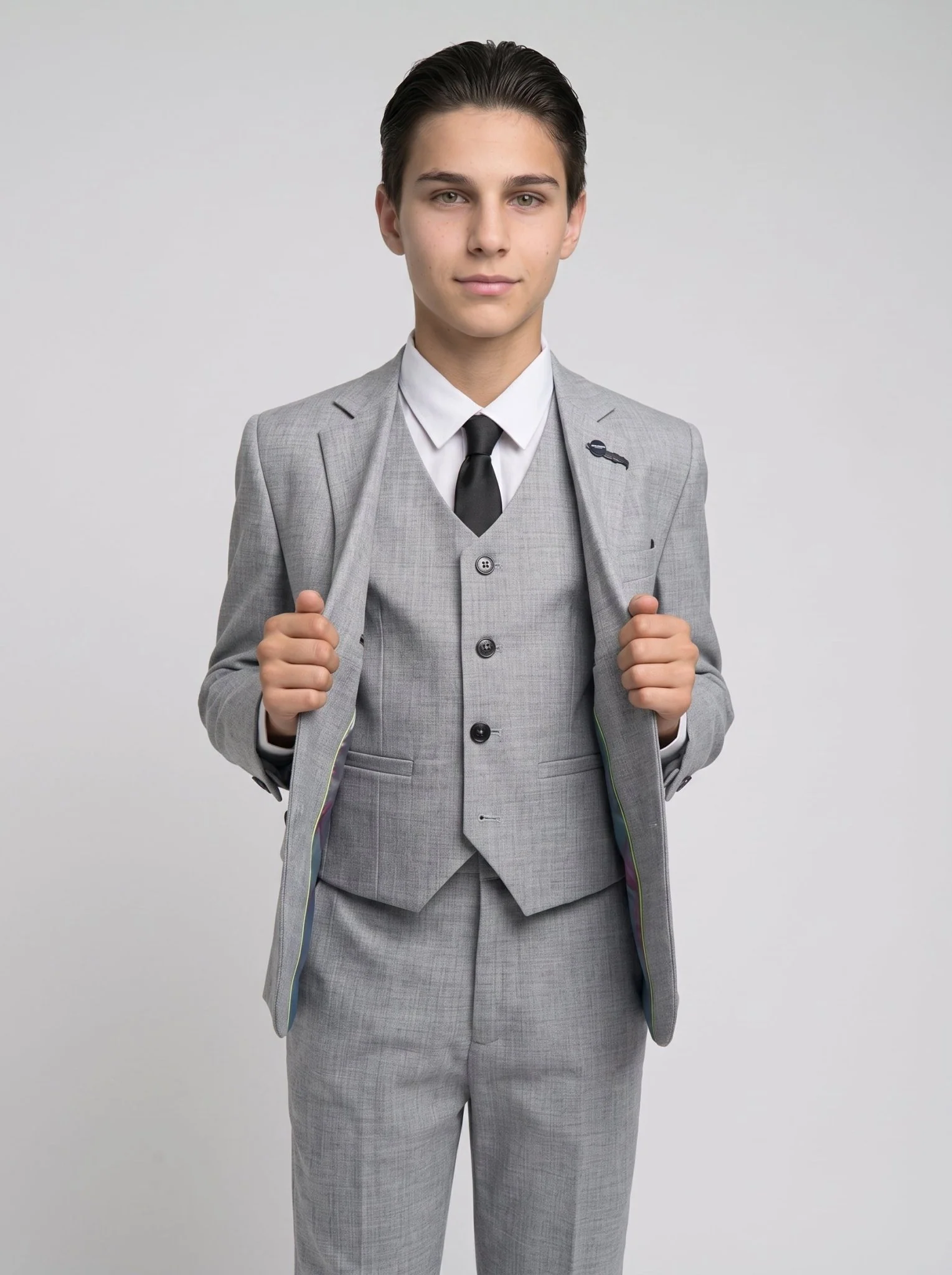 Boys Malibu Grey Suit - Image 2