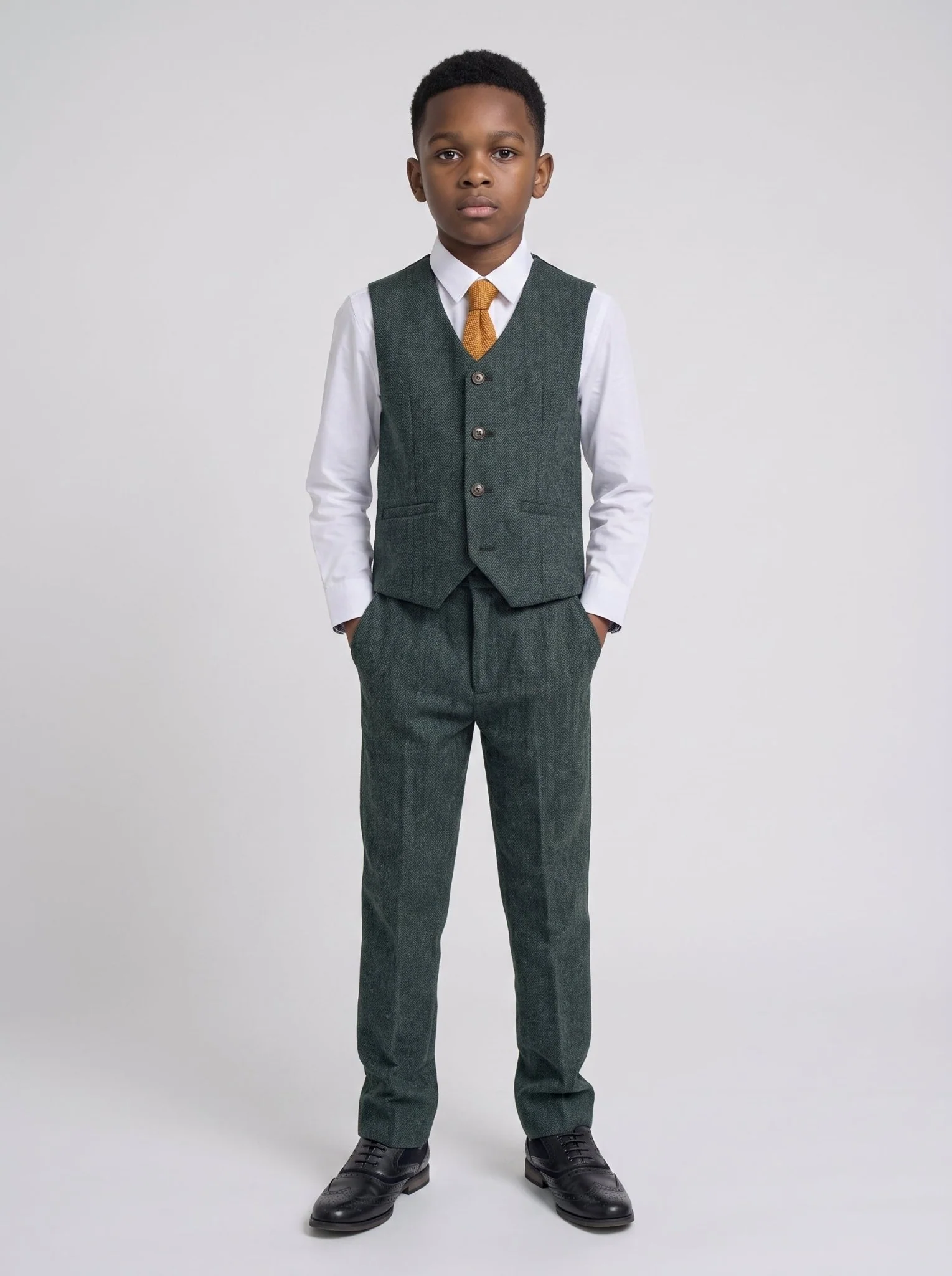 Boys Thomas Lush Olive Suit - Image 2