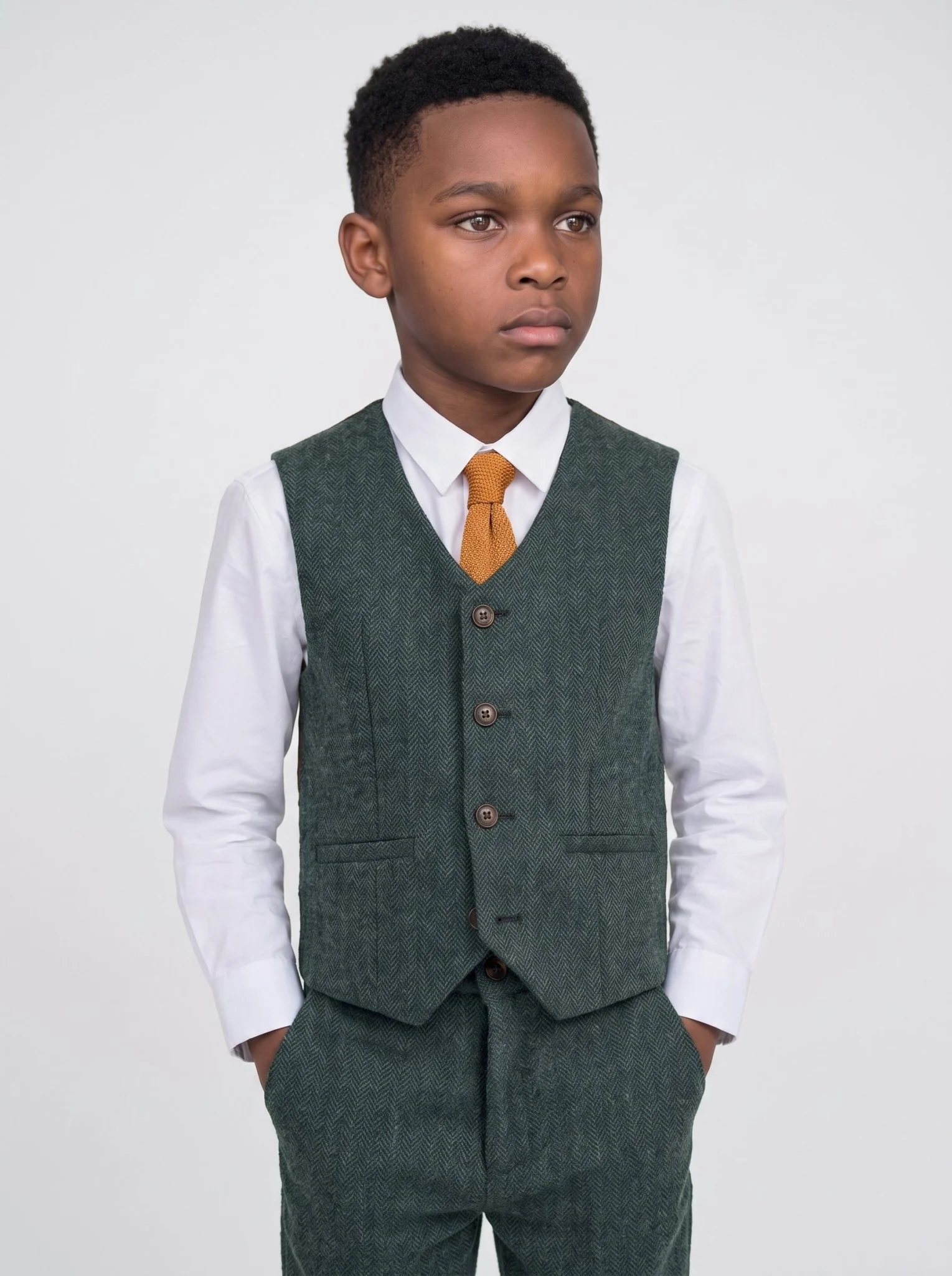 Boys Thomas Lush Olive Suit - Image 3