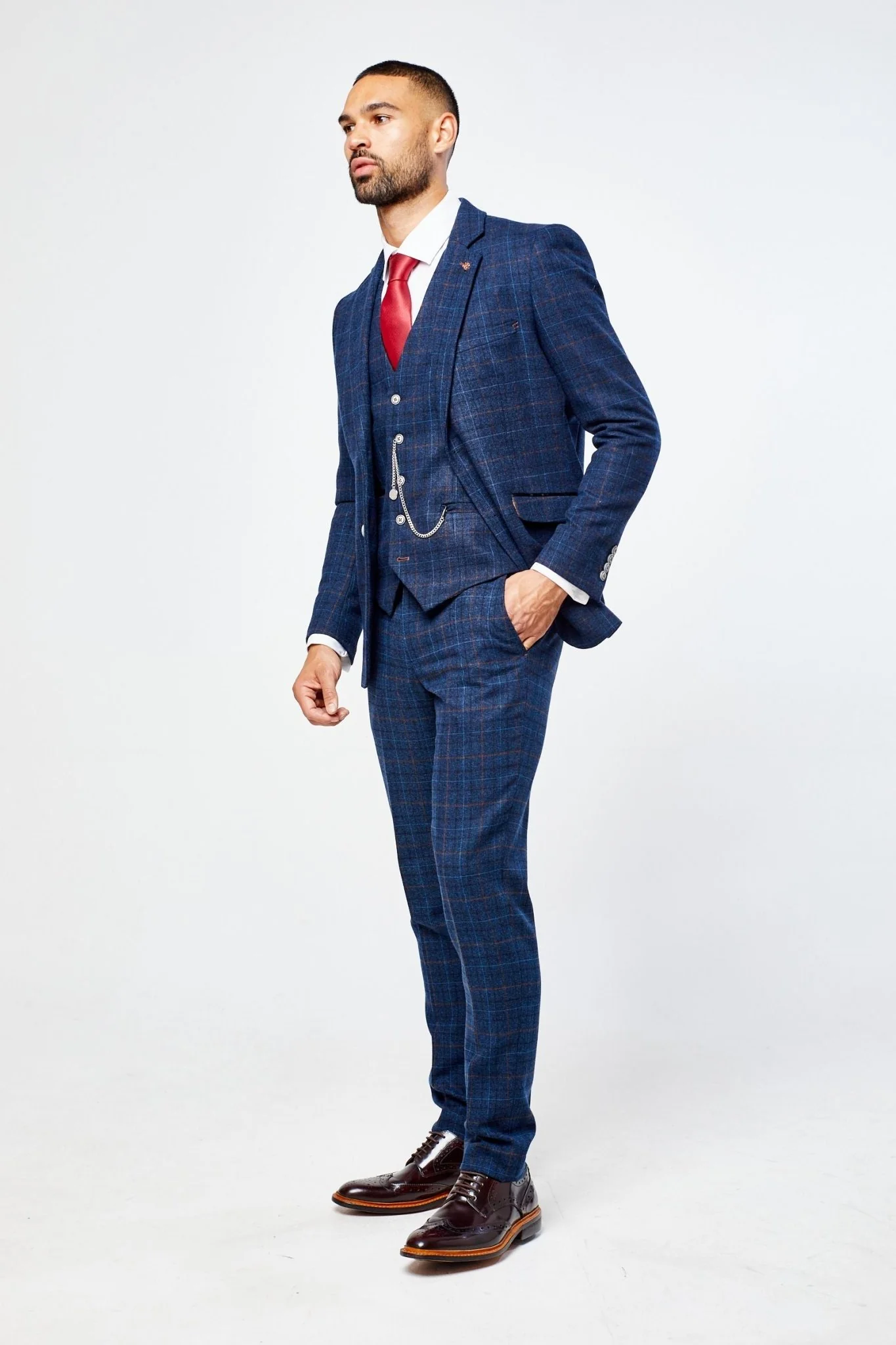 Cody Blue Check Three Piece suit - Image 2