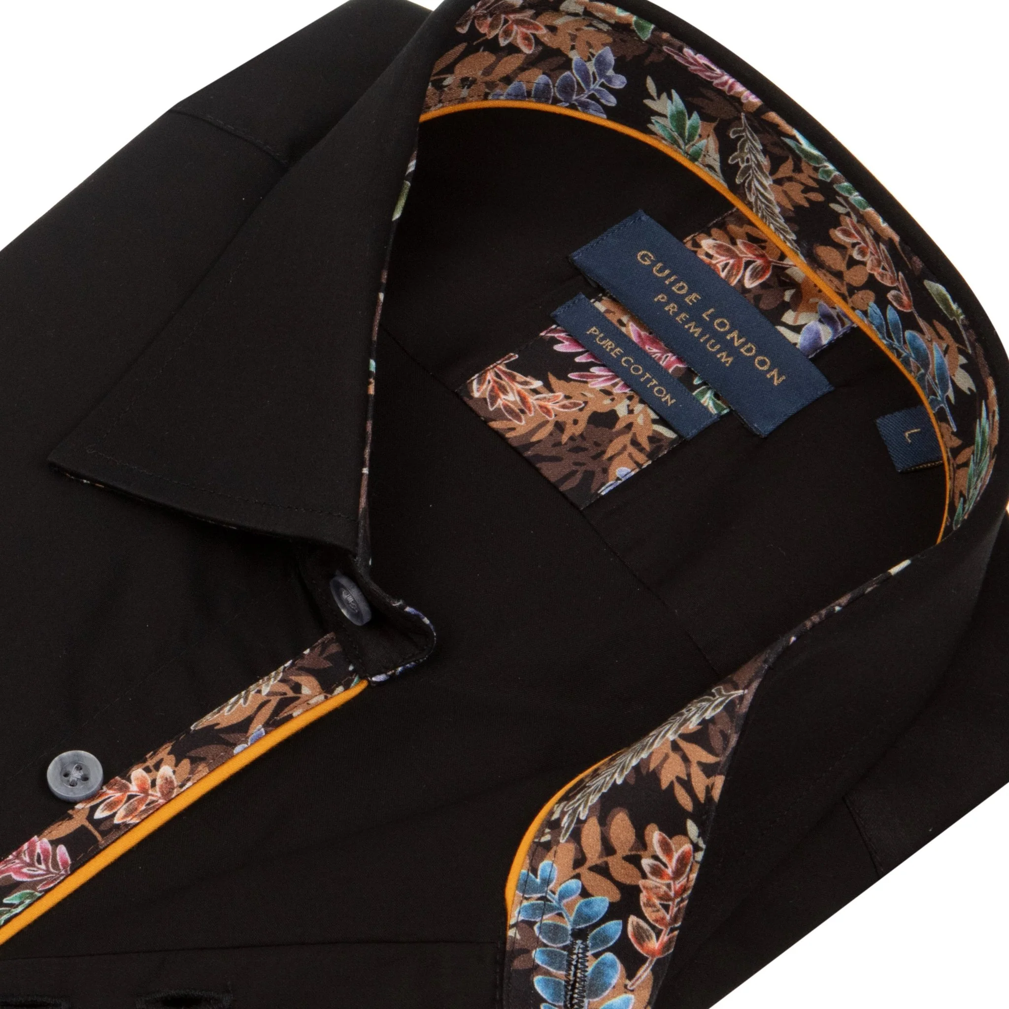 Long Sleeve Cotton Black Shirt - Image 2