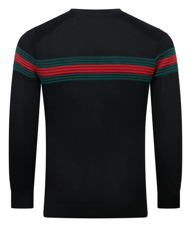 Crew Neck with Red & Green Stripe - Image 2