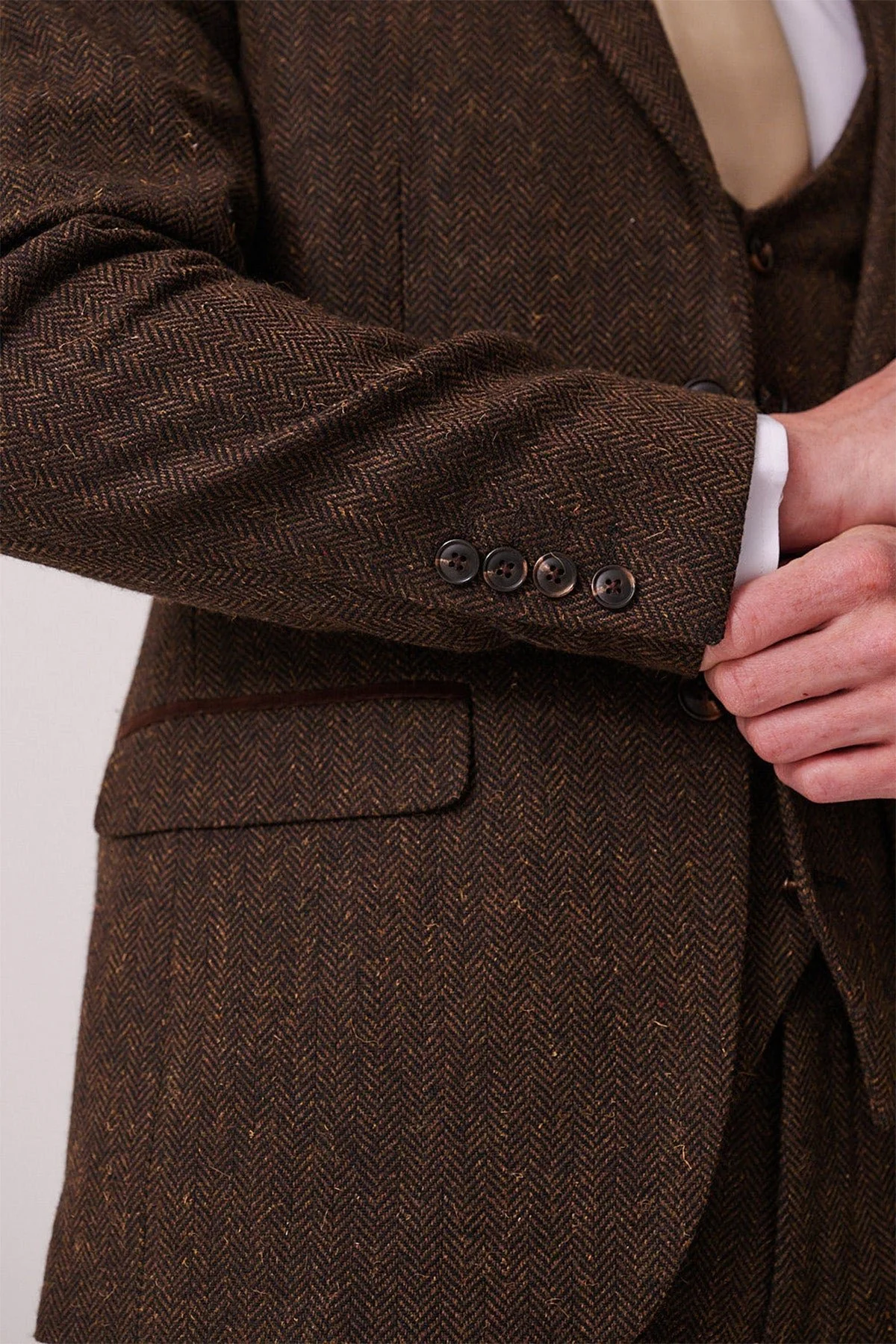 Dean - Brown Tweed Three Piece Suit - Image 2