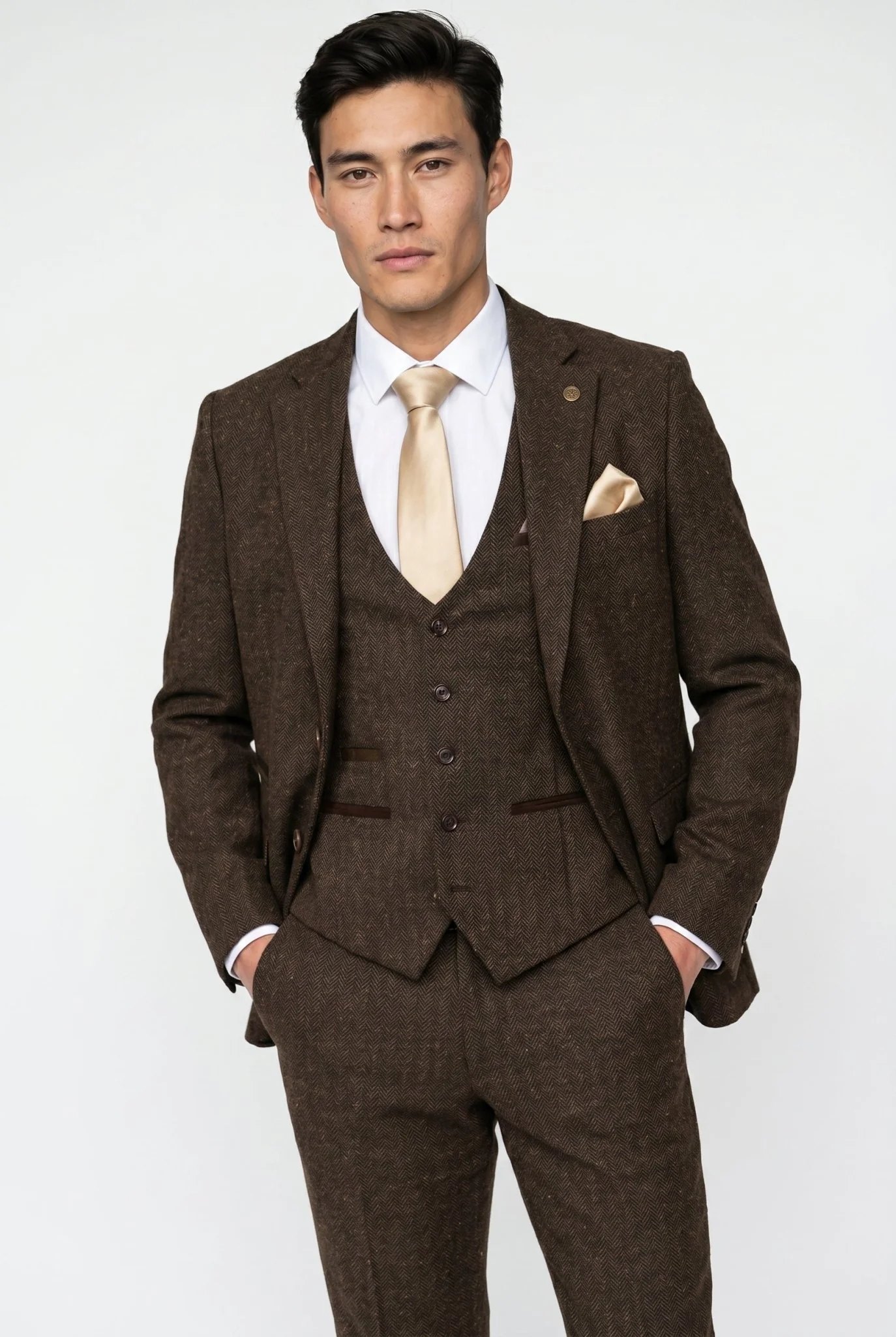 Dean - Brown Tweed Three Piece Suit - Image 3