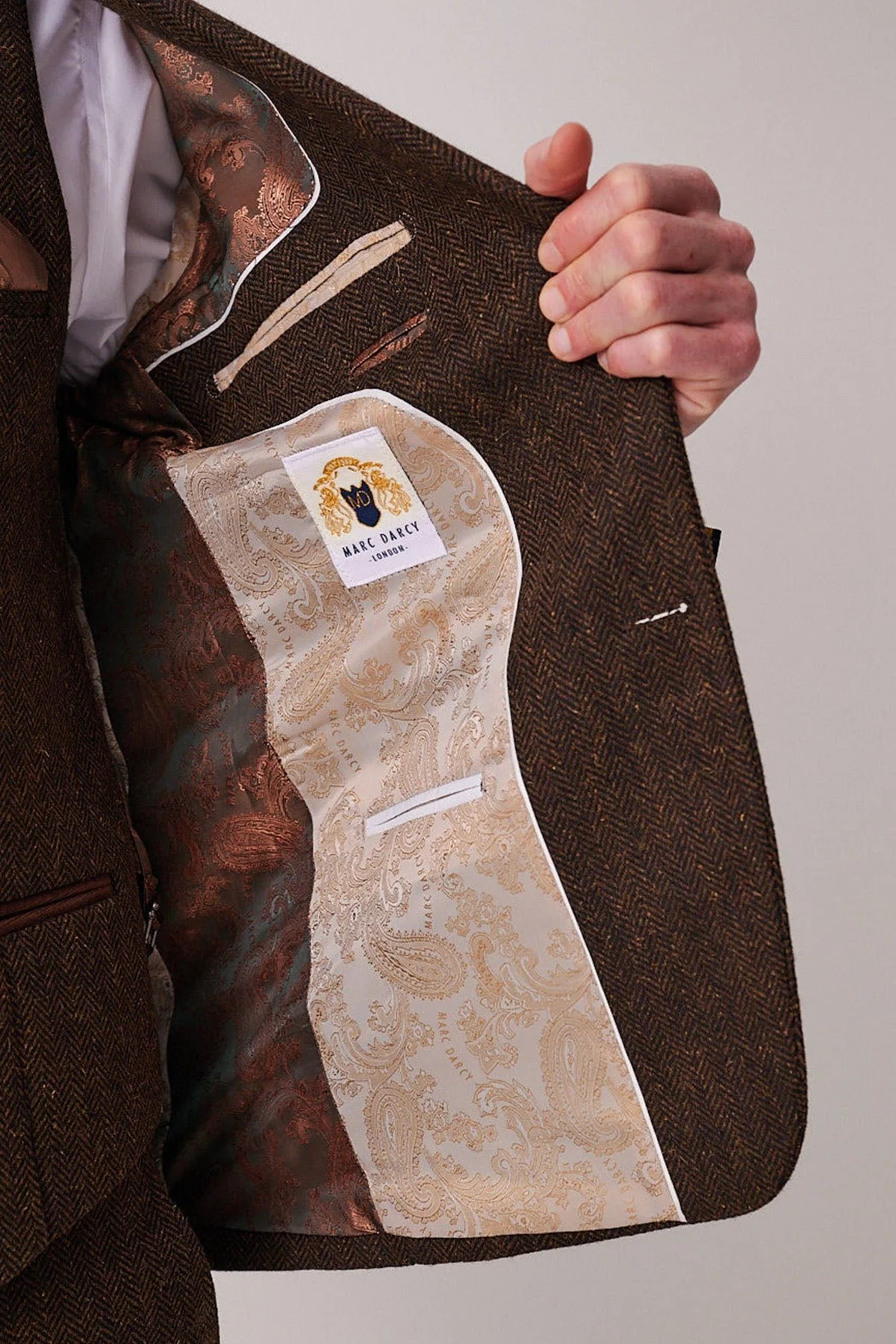 Dean - Brown Tweed Three Piece Suit - Image 4