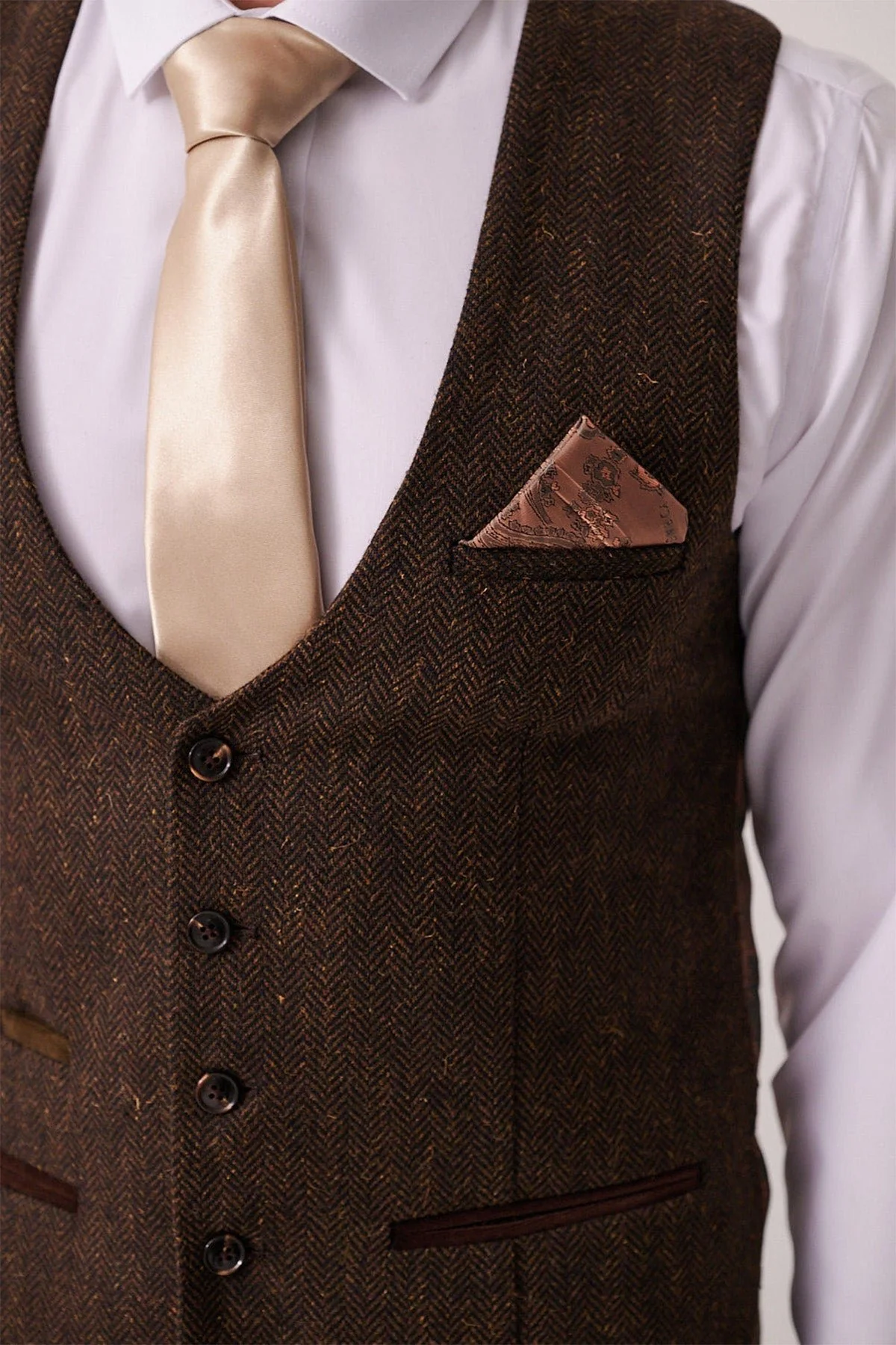 Dean - Brown Tweed Three Piece Suit - Image 5