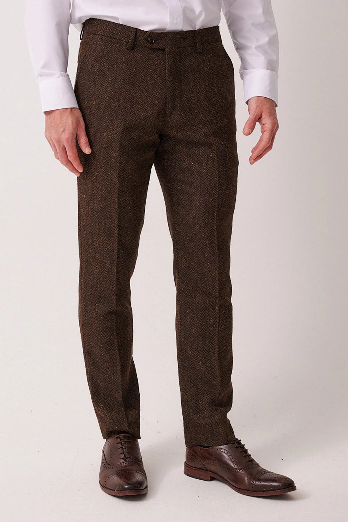 Dean - Brown Tweed Three Piece Suit - Image 6