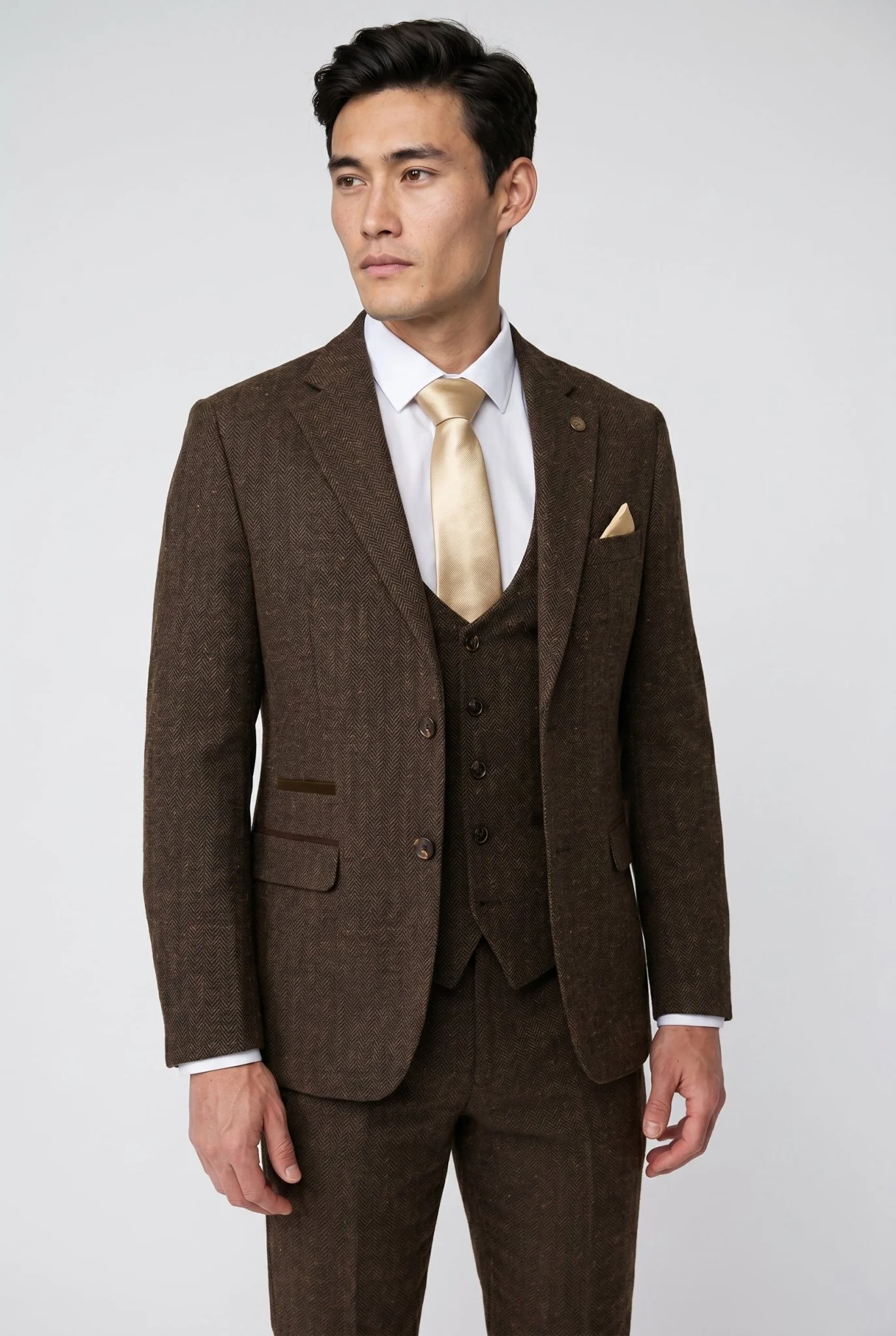 Dean - Brown Tweed Three Piece Suit - Image 7