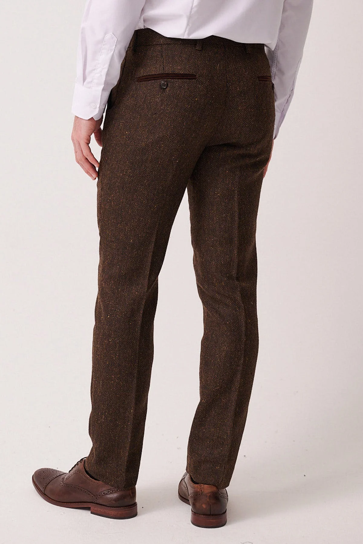 Dean - Brown Tweed Three Piece Suit - Image 8