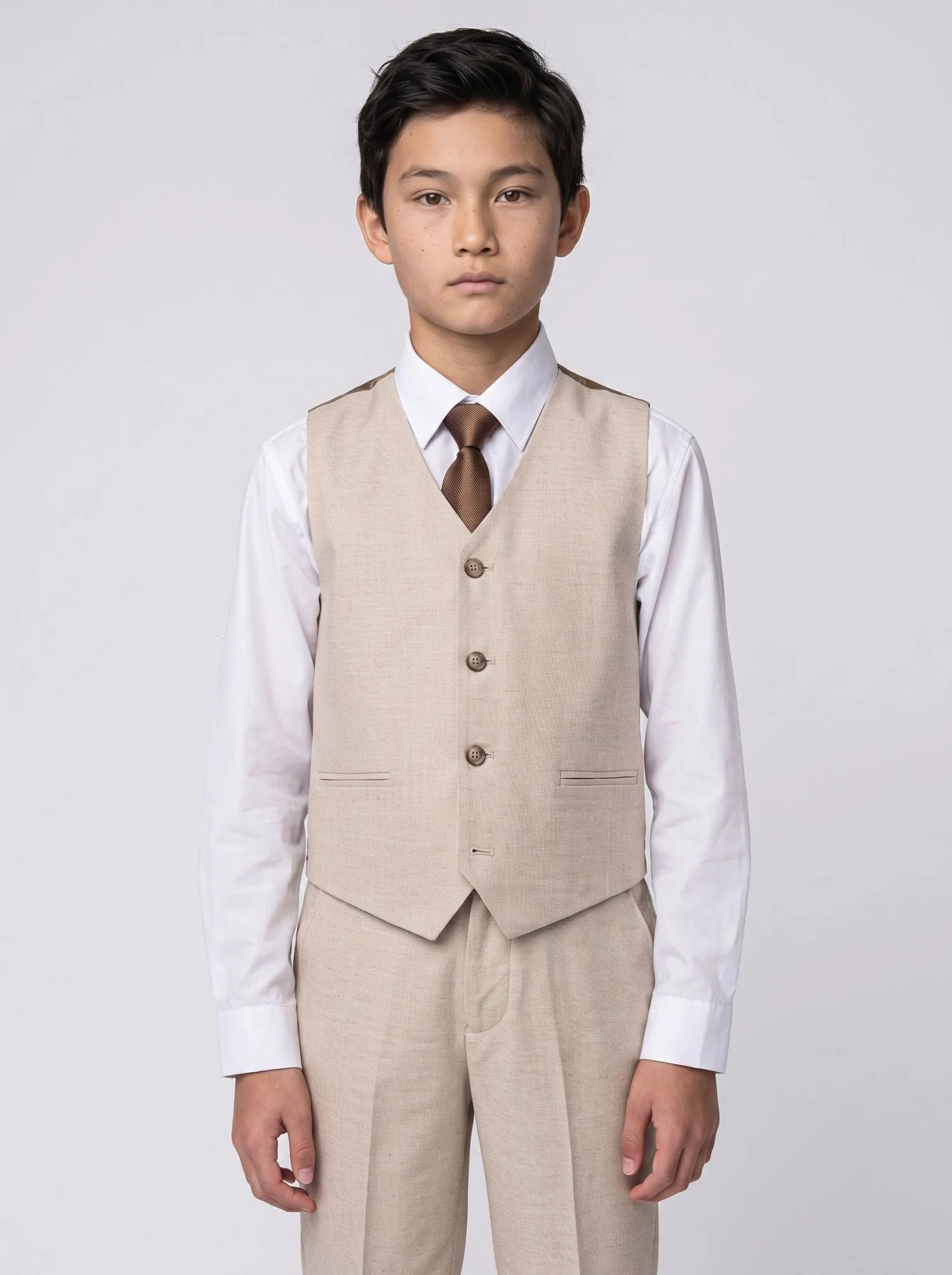 Device - Boy's Belmont Beige Three Piece Suit - Image 2