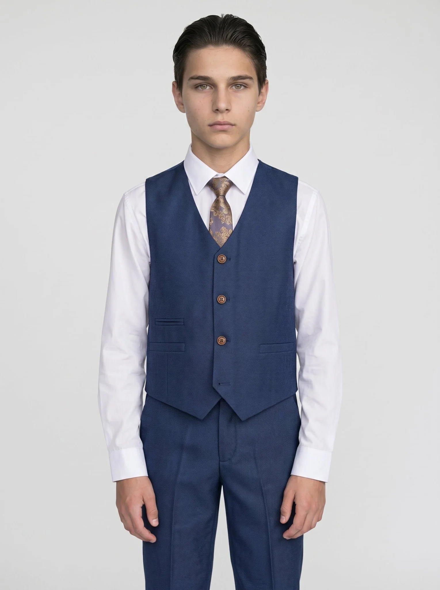 Device - Boy's Mayfair Blue Three Piece Suit - Image 4