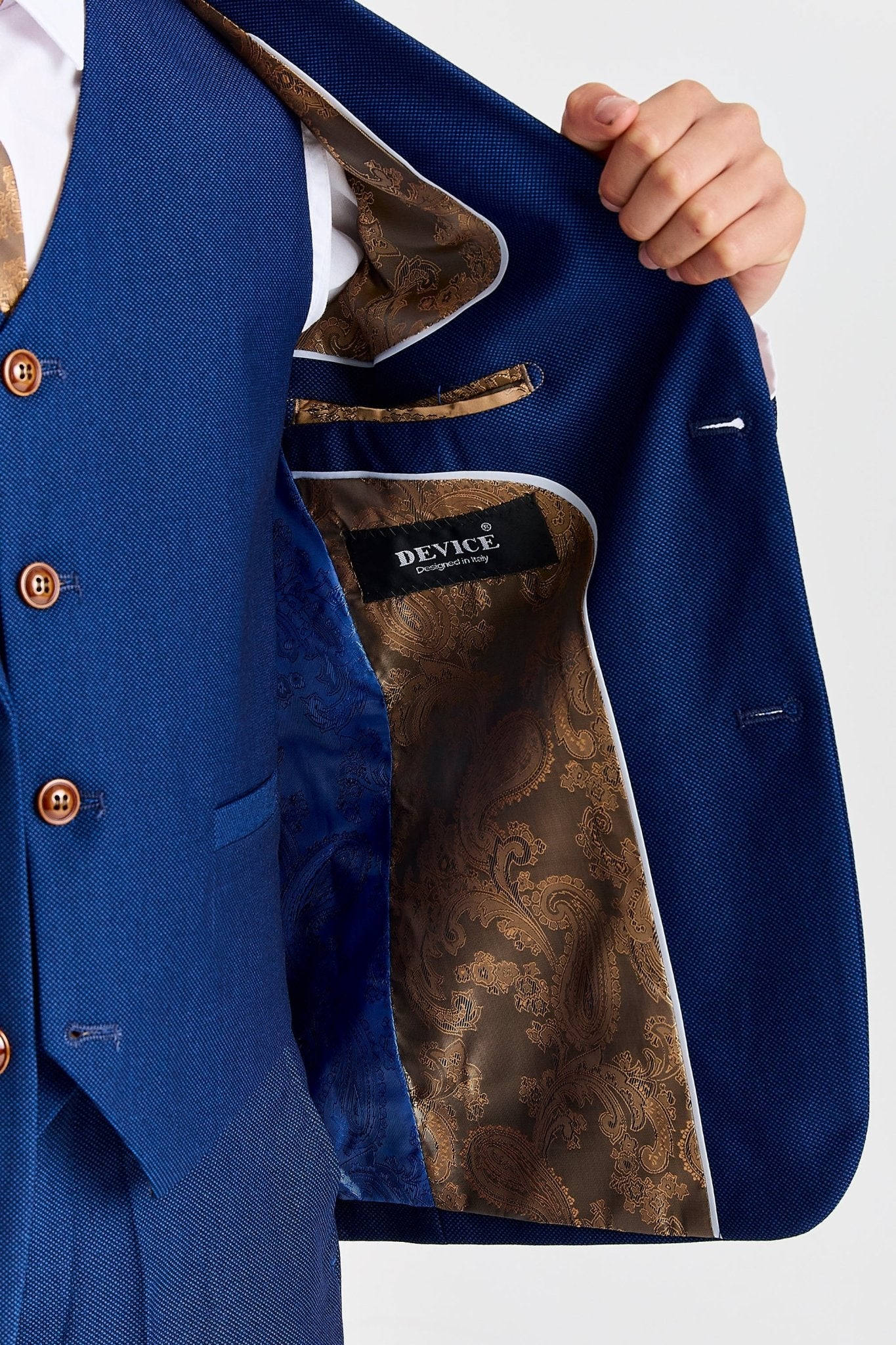 Device - Boy's Mayfair Blue Three Piece Suit - Image 6