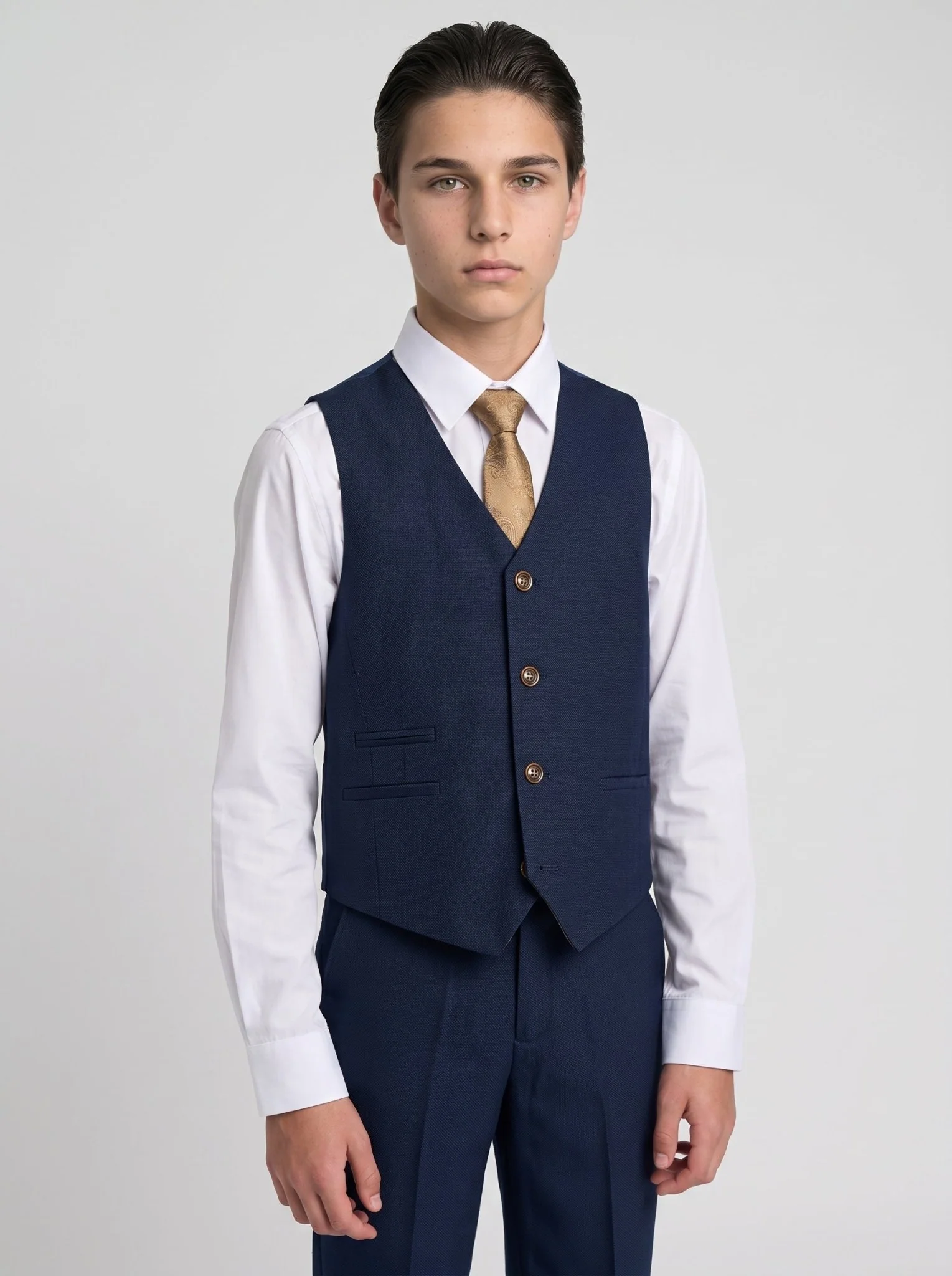 Device - Boy's Mayfair Navy Three Piece Suit - Image 3