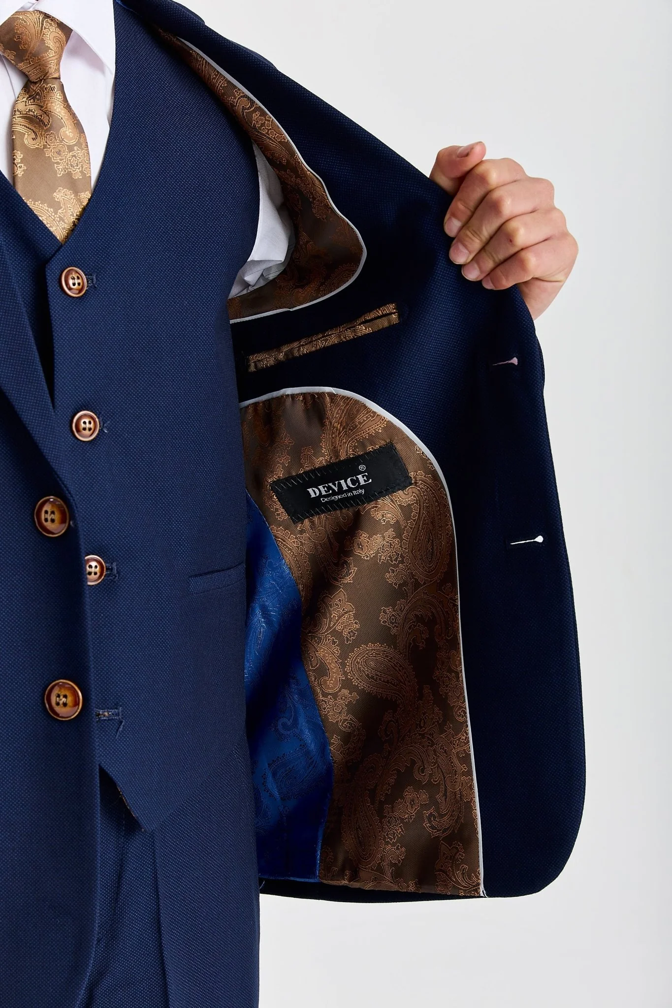 Device - Boy's Mayfair Navy Three Piece Suit - Image 6