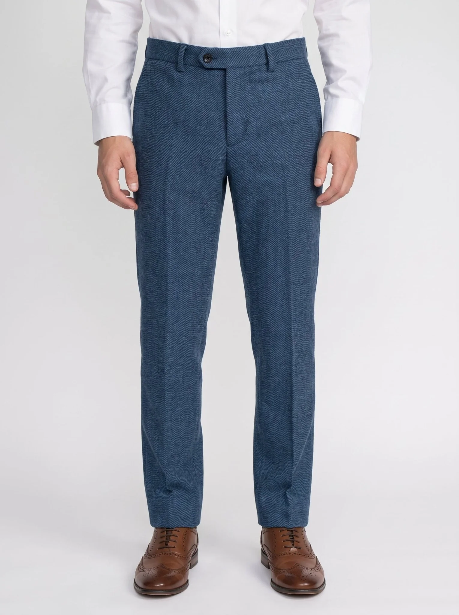DION - Blue Tweed Check Three Piece Suit - Image 6