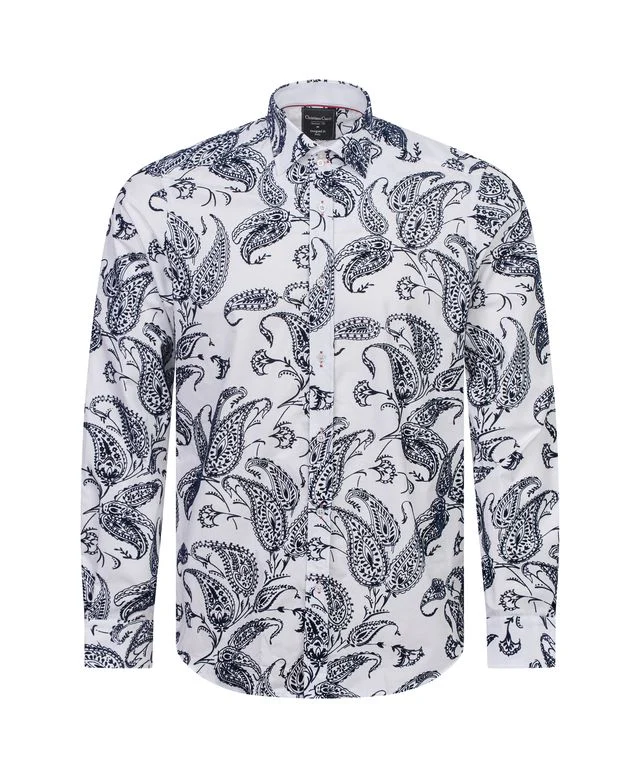 Elvis Flock Shirt Navy & White