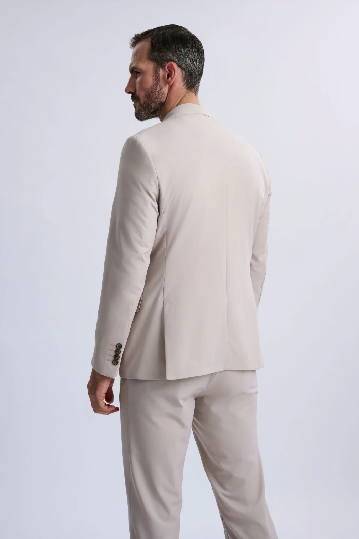Ettore Smart Casual Suit Beige - Image 3