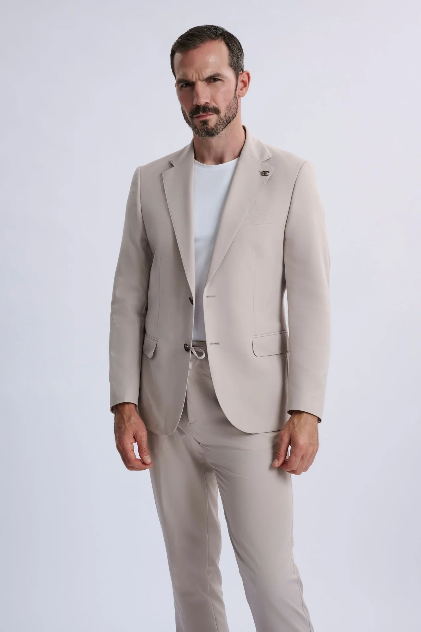 Ettore Smart Casual Suit Beige - Image 7