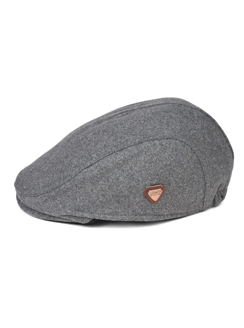 Franco Grey Felt Flat Cap - Image 2