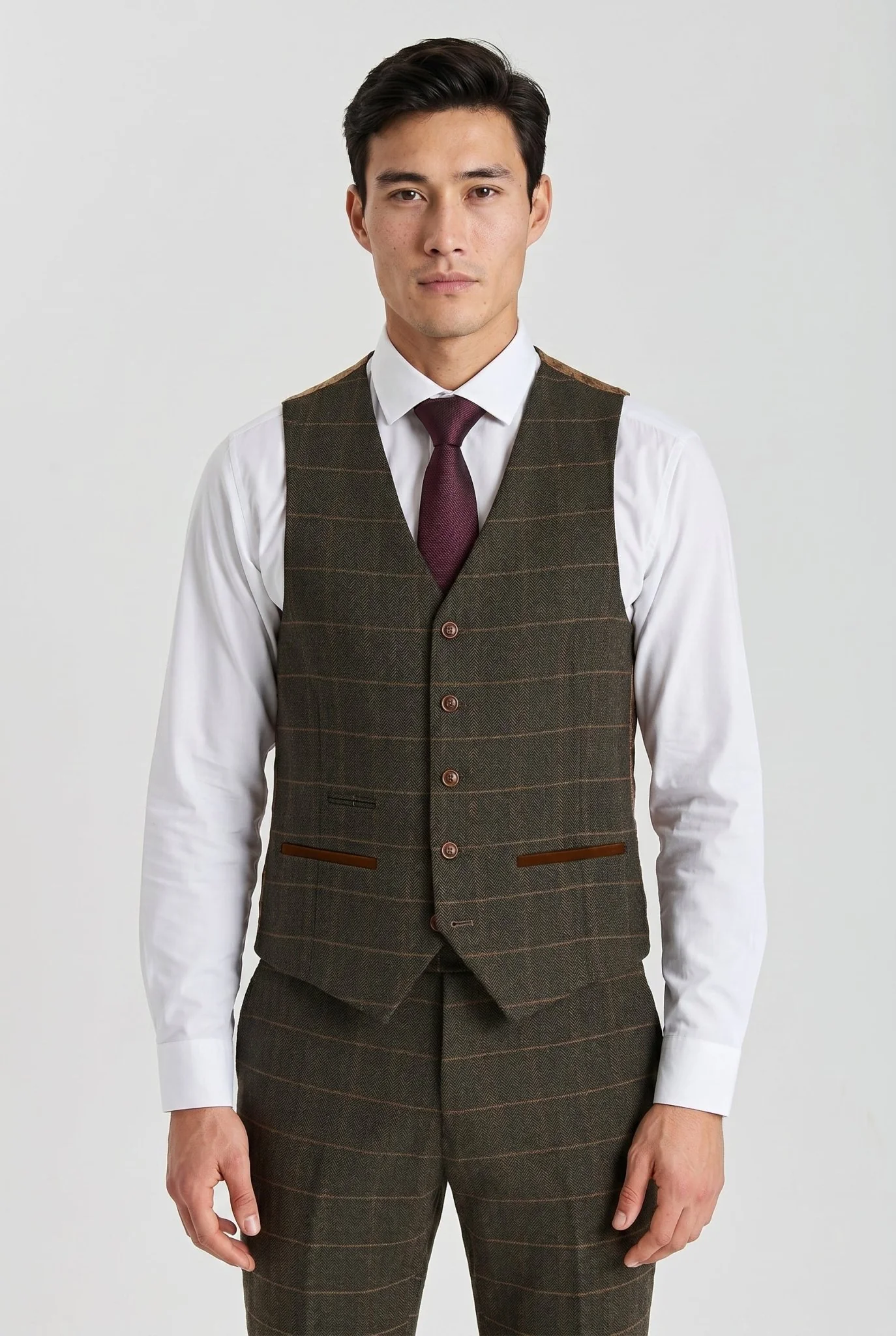 Harris Green Herringbone Tweed Check Three Piece Suit - Image 5