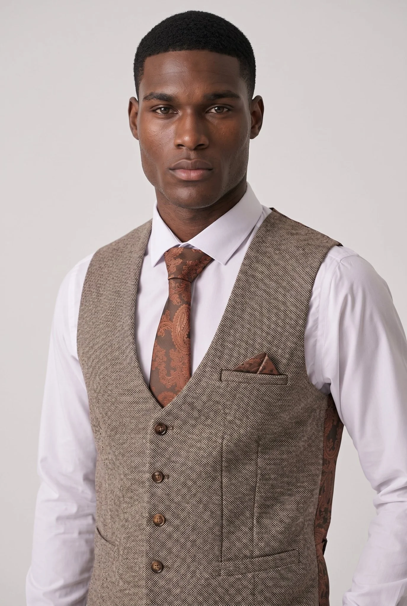 Hayden - Tan Crossweave Three Piece Suit - Image 11