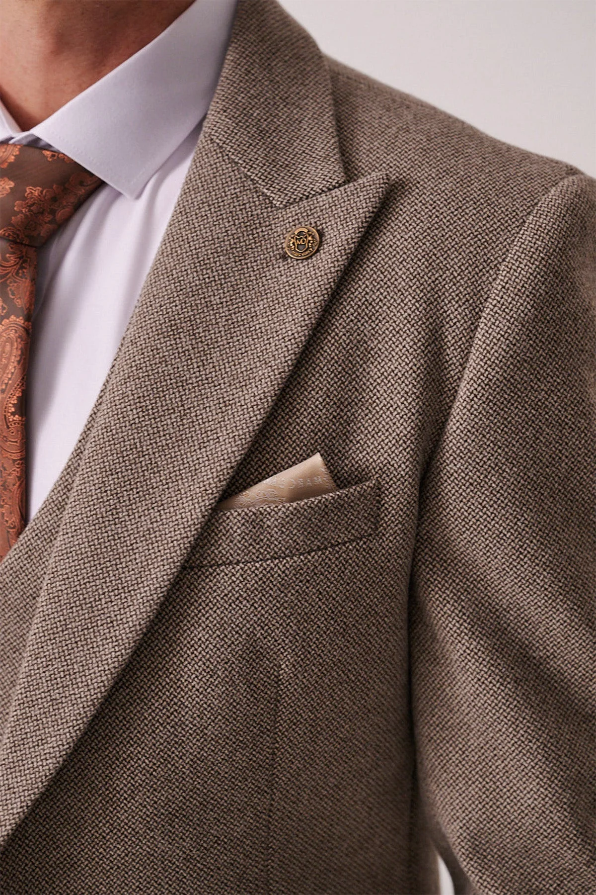 Hayden - Tan Crossweave Three Piece Suit - Image 2