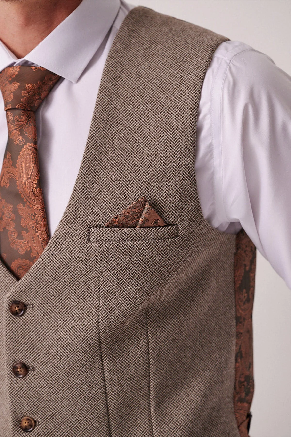 Hayden - Tan Crossweave Three Piece Suit - Image 6