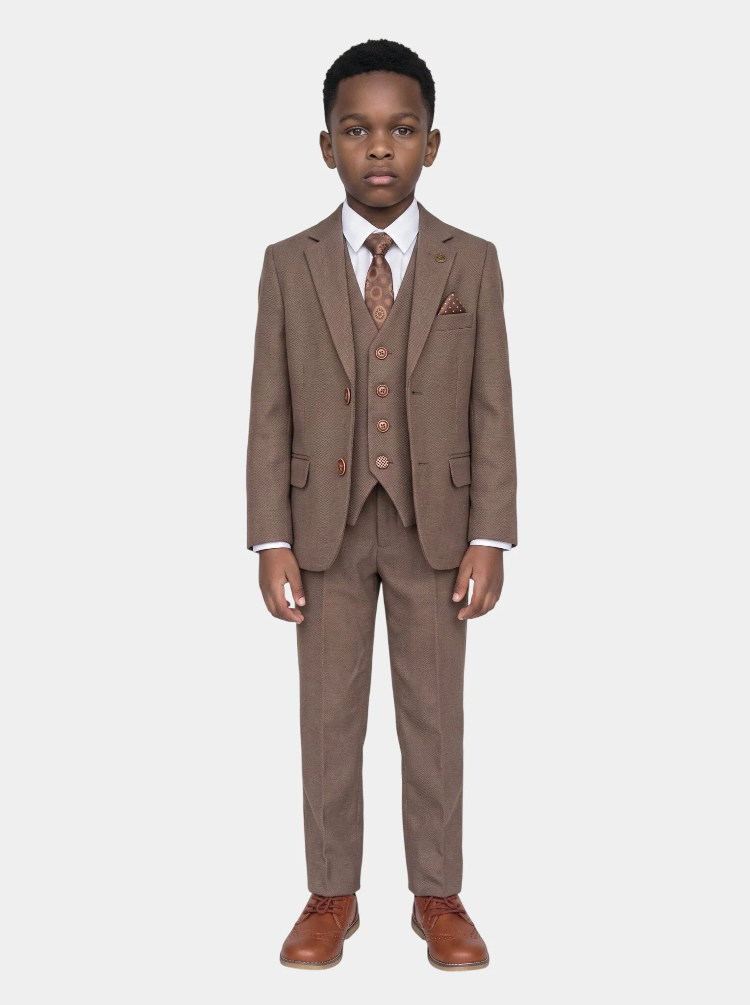 HM5 - Tan Tailored Three Piece Suit