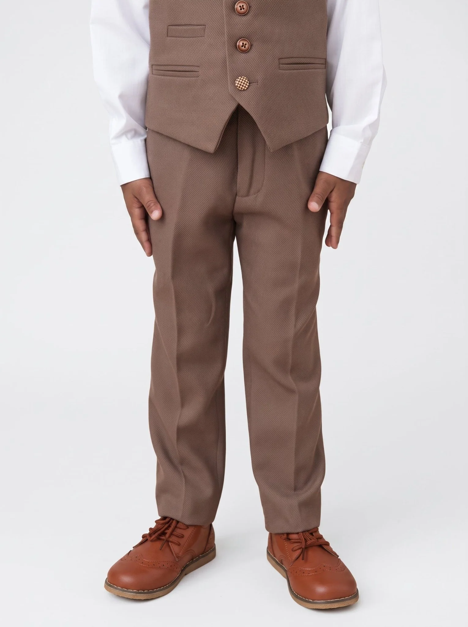 HM5 - Tan Tailored Three Piece Suit - Image 6