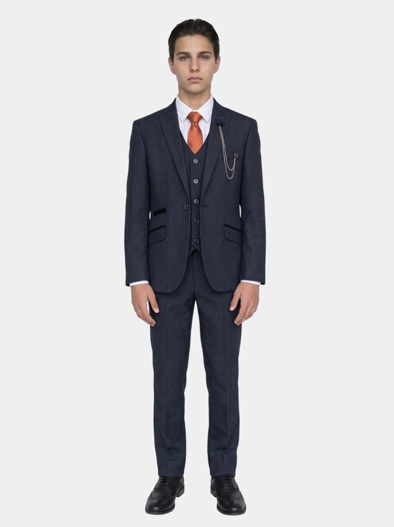 Boys Caridi Navy Three Piece Suit