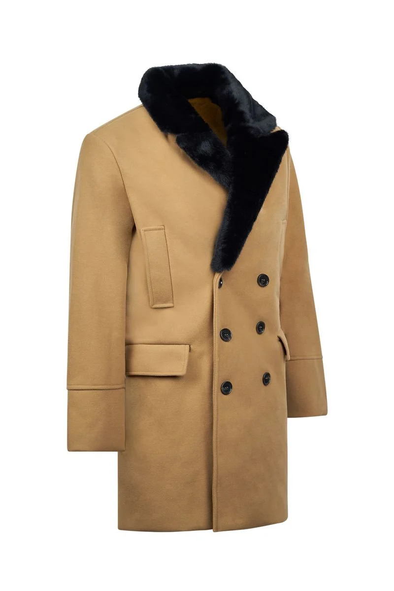 Imperiale Camel Detachable Fur Overcoat - Image 2