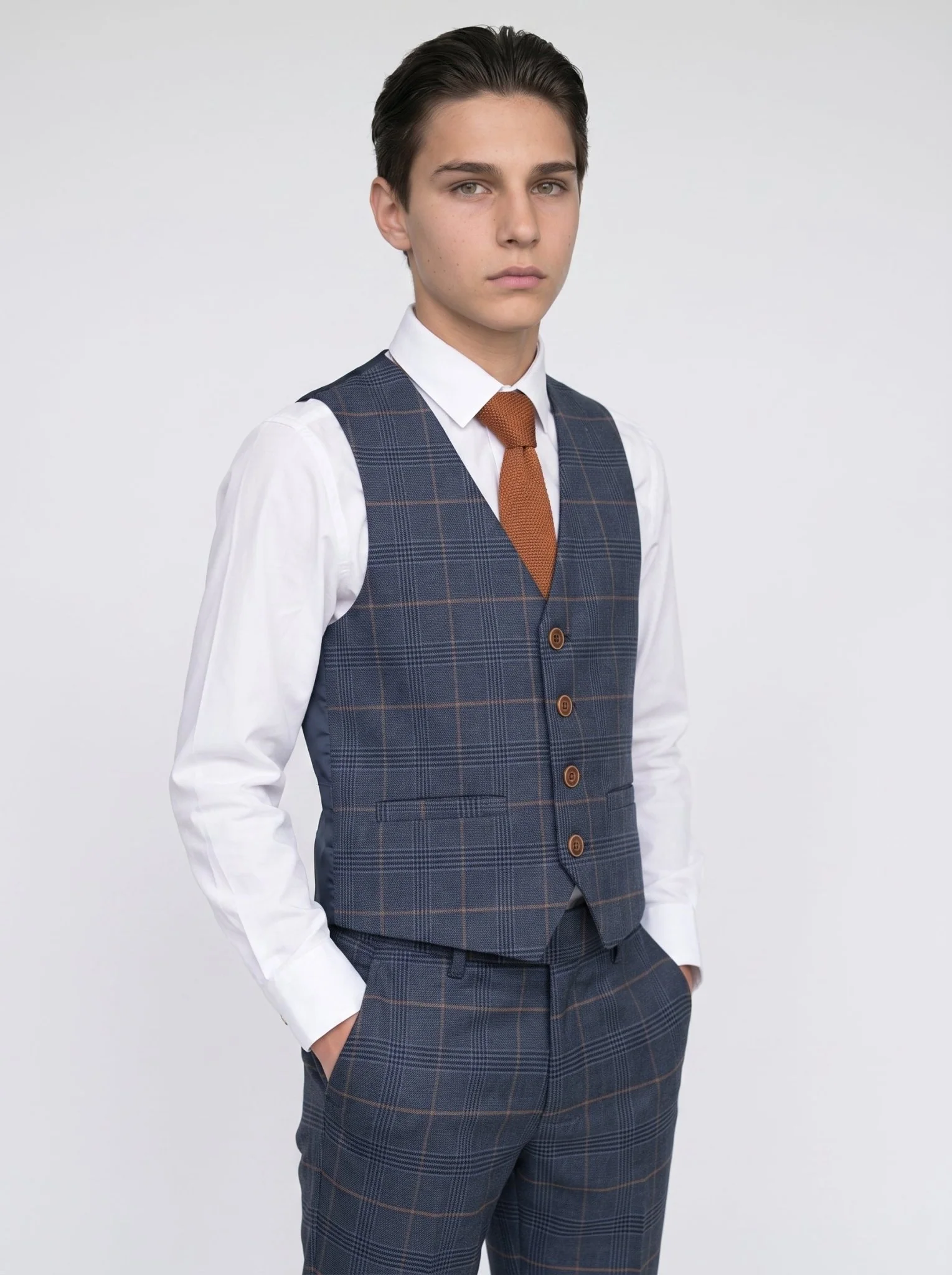 JENSON - Marine Navy Check Suit - Image 4