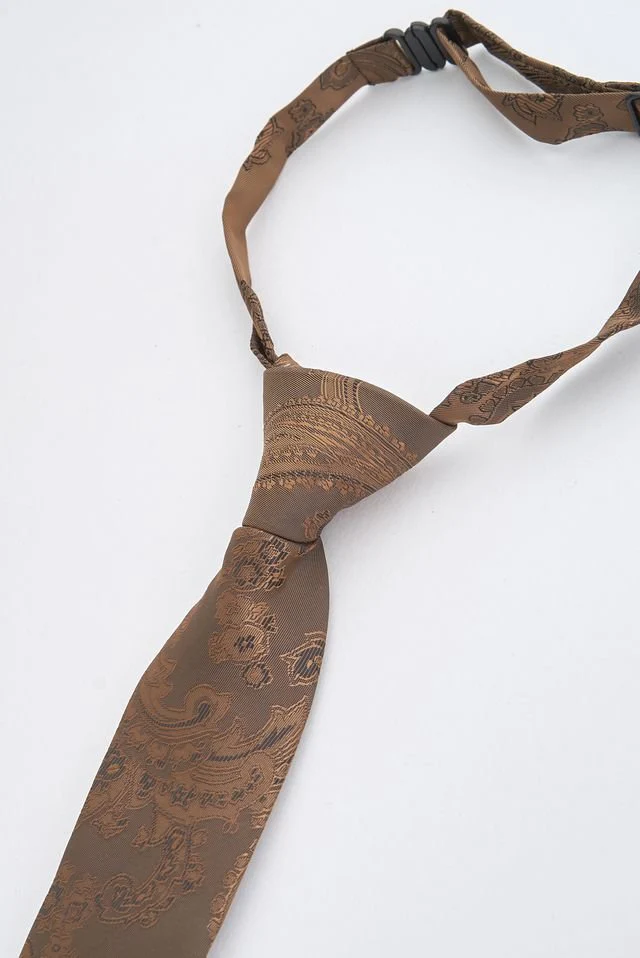Junior Brown Paisley Tie - Image 2