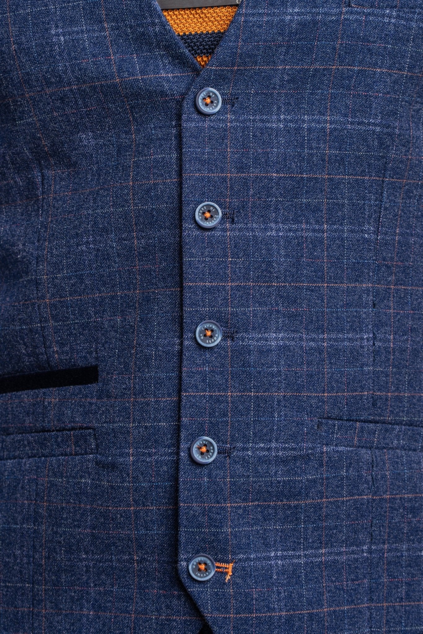 Kaiser blue checked waistcoat - Image 2