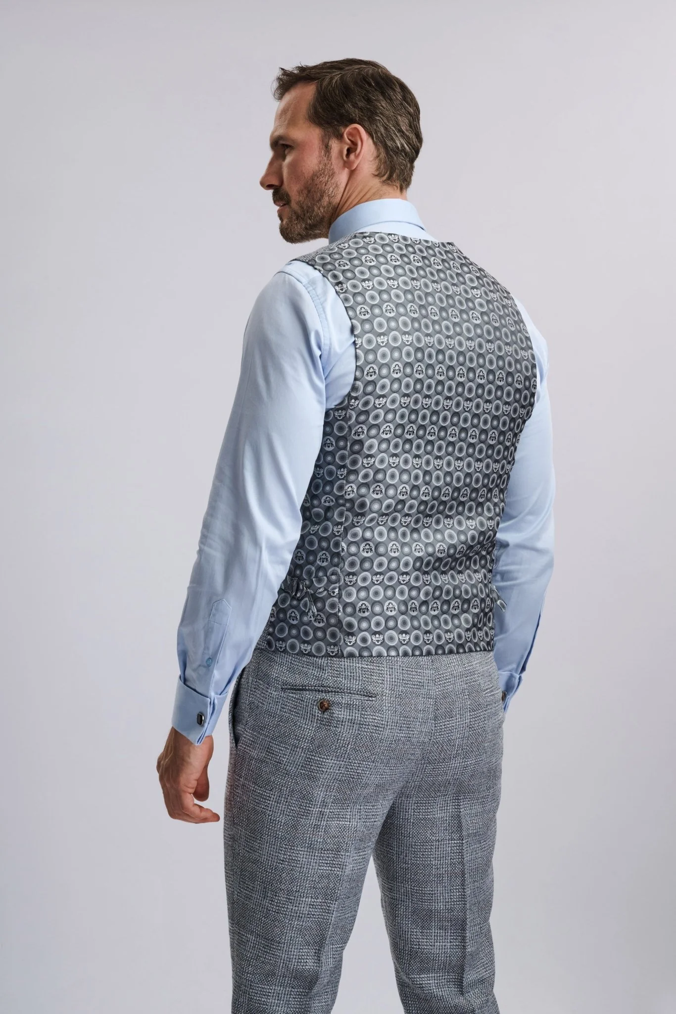 Kris - Silver Grey Tweed Three Piece Suit - Image 2