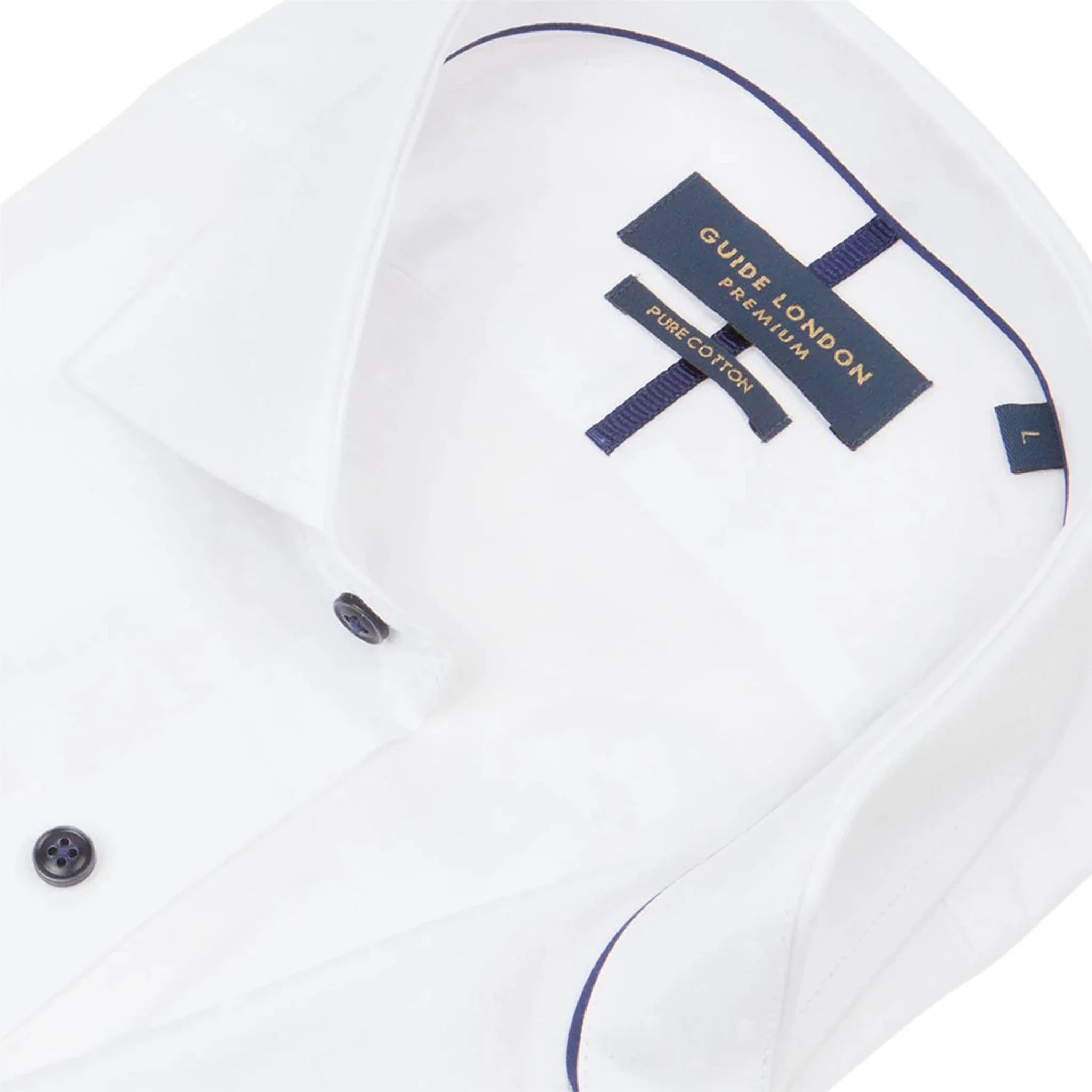 Long Sleeve Stitch Detail Classic White Shirt - Image 2