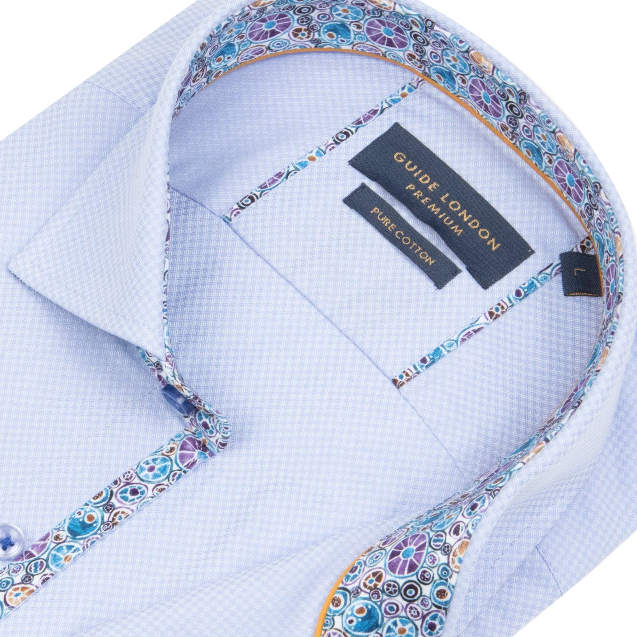 Men's 100% Cotton Blue Shirt - Image 2