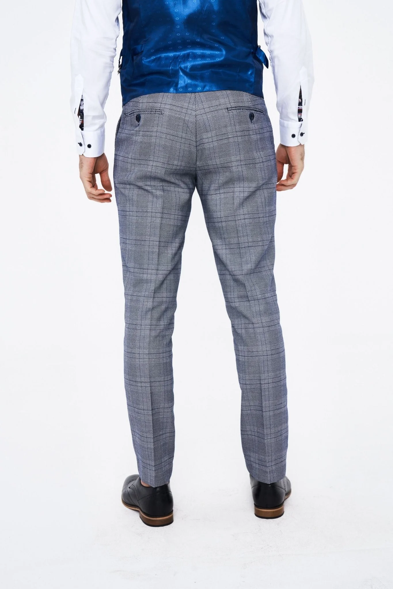 Marc Darcy Jerry Grey Check Three piece Suit - Image 9