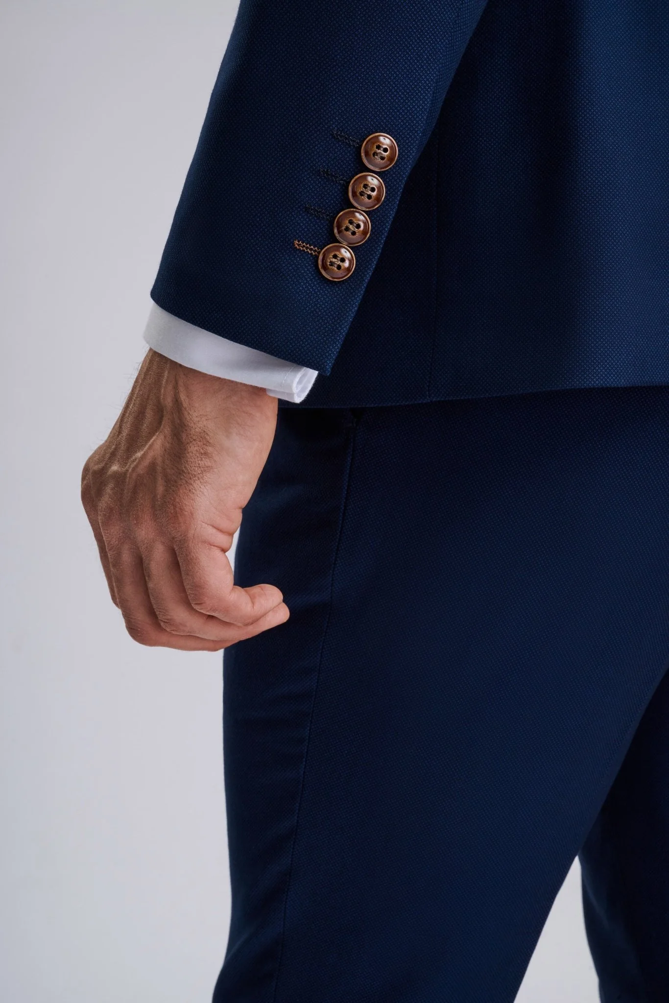 Mayfair Blue Textured Three Piece Suit - Image 6