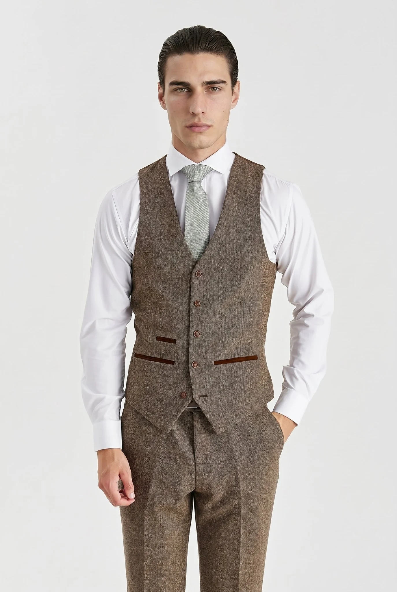 Oscar Brown Tweed Three Piece Suit - Image 6