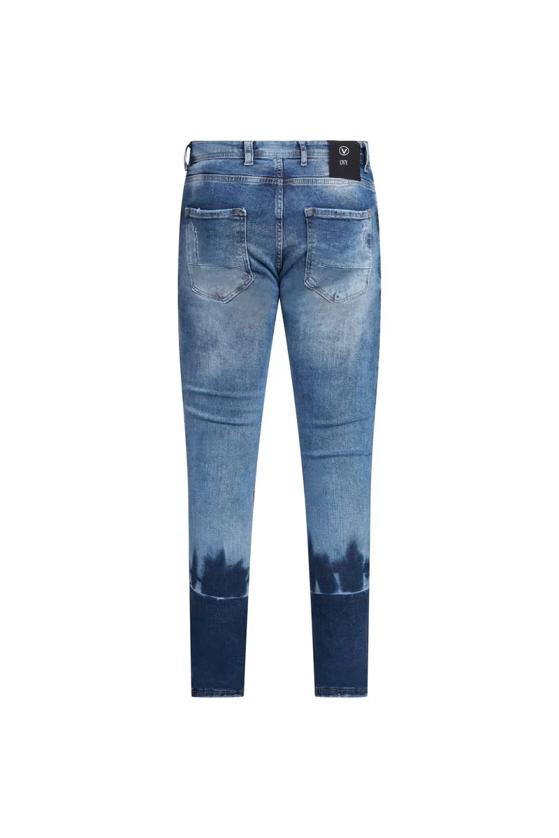 Ovy Indigo Fade Distressed Stretch Denim - Image 2
