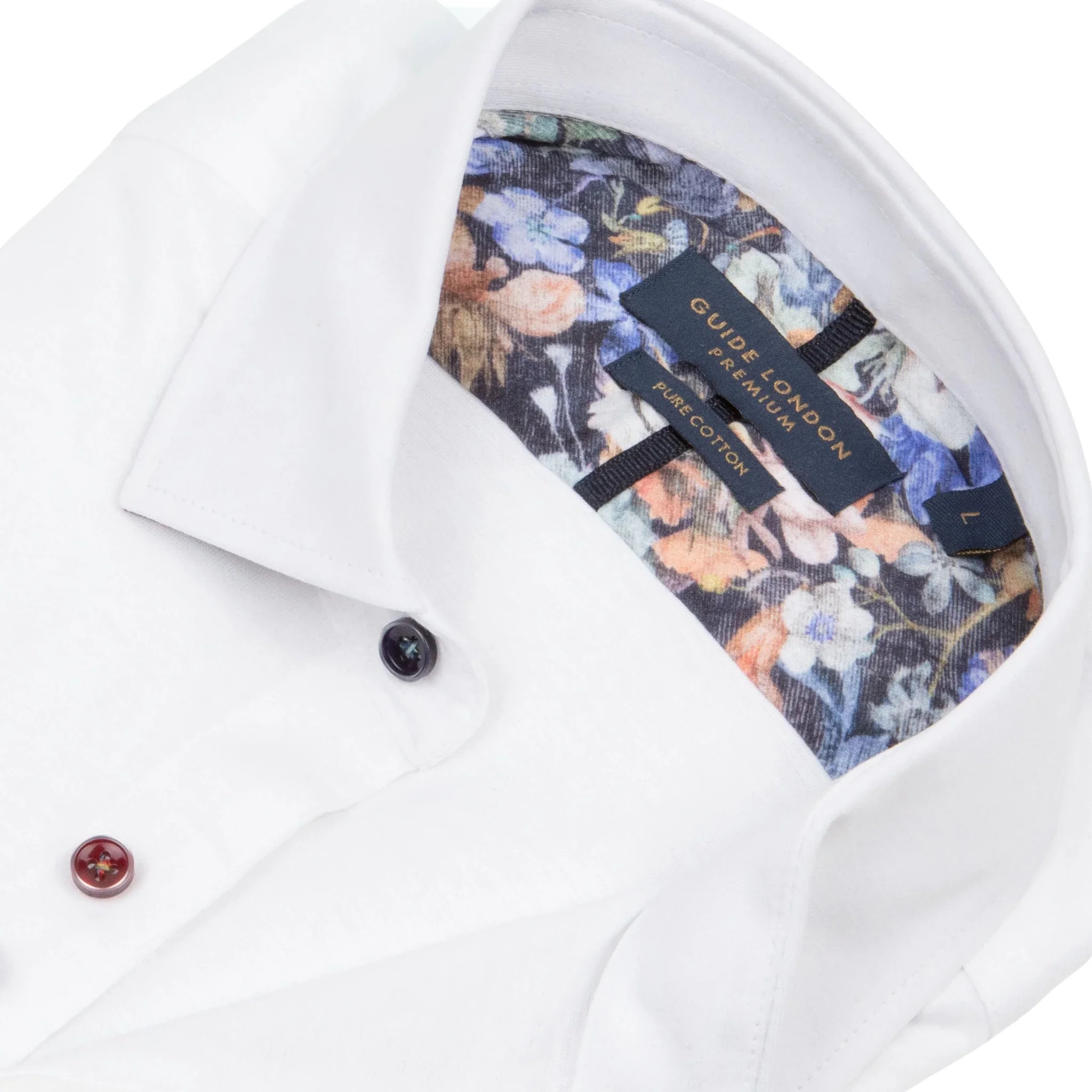 Stretchy Plain But Not Plain White Cotton Shirt - Image 2